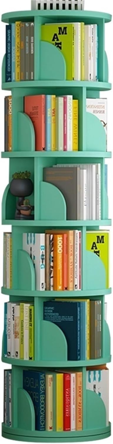6 Tier Rotating Bookshelf Multi-Layer Home Bookshelf for Kids Adults Bookcase Floor Standing Bookshelf Storage