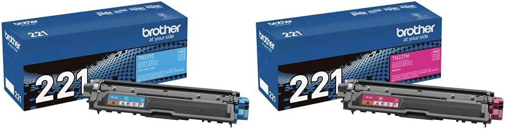 Brother TN221C, TN221M, TN221Y (TN-221C, TN-221M, TN-221Y) Cyan, Magenta and Yellow Toner -Cartridge Set