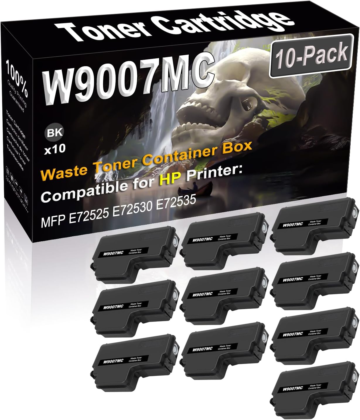 SINIYA 10-Pack Compatible High Capacity W9007 W9007MC Waste Toner Container Box use for MFP E72525 E72530 E72535 Flow MFP E72525 Printer (Black)