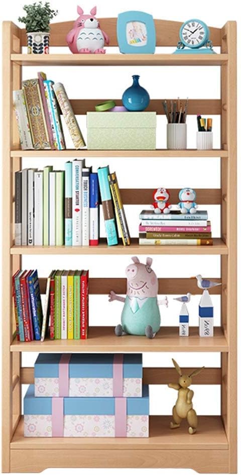 CAMBOS Bookshelf Multi-Layer Wooden Bookshelf Book Storage Organizer Shelves Floor-Standing Bookcase Wood Storage Rack Display Shelf for Home Office (Color : 5 Floors, Size : 80cm), 60cm