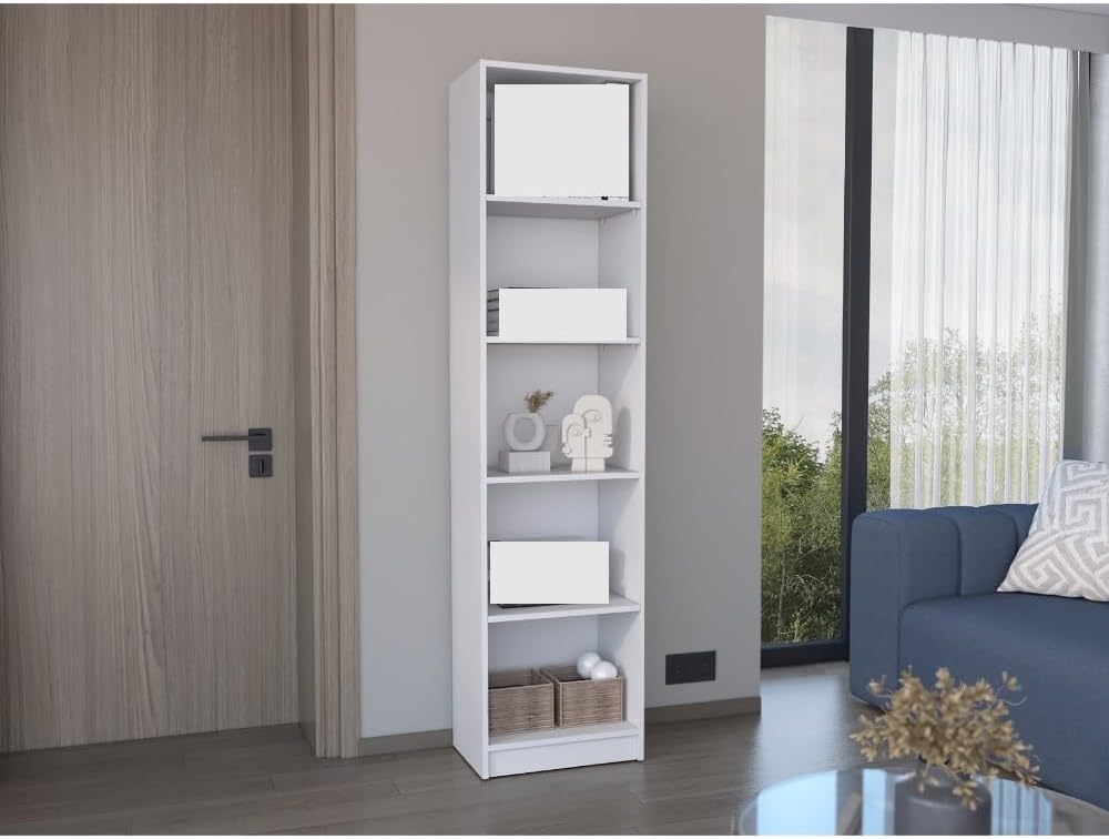 Bookcase with 5-Tier Shelves, Modern Minimalist Tall Bookshelf Cabinet,for Kitchen Home
