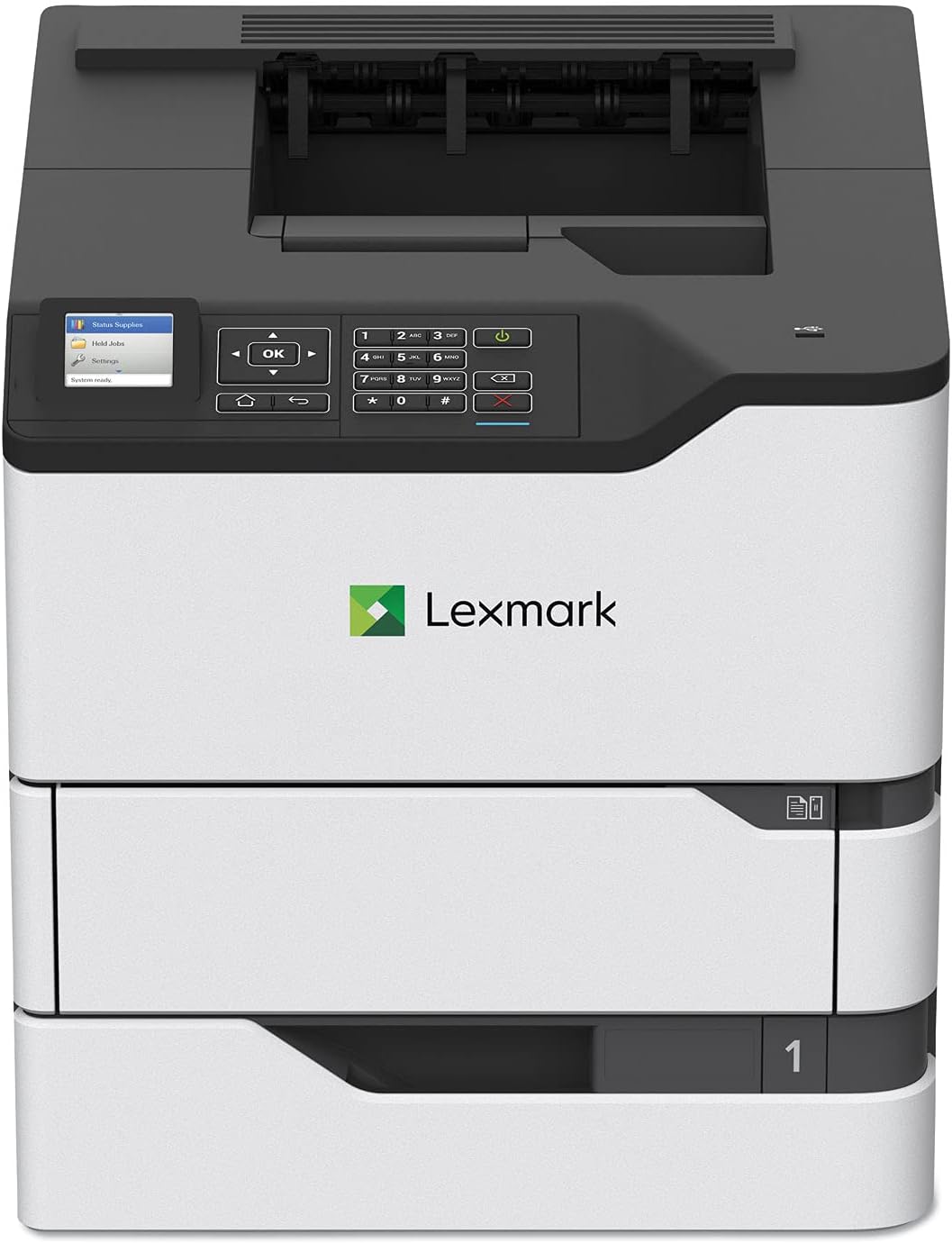 Lexmark MS821dn Monochrome Laser, Duplex (2-Sided) Printing: Integrated Duplex, 2.4-inch Color LCD Display, Print Speed: Up to 55 ppm, Recommended Monthly Page Volume: 3000-50000 Pages(50G0100)