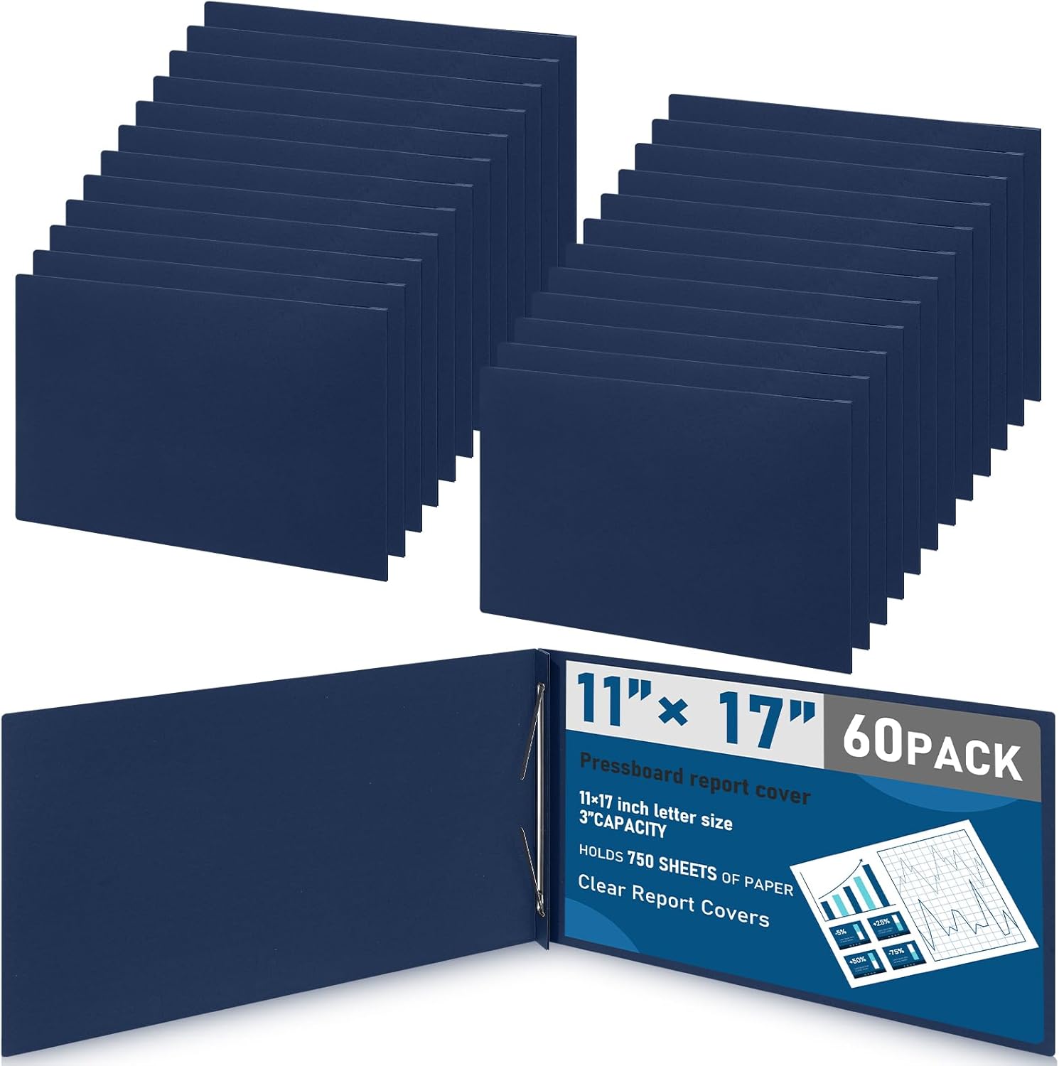 Resurhang 60 Pcs Pressboard Report Cover, 3