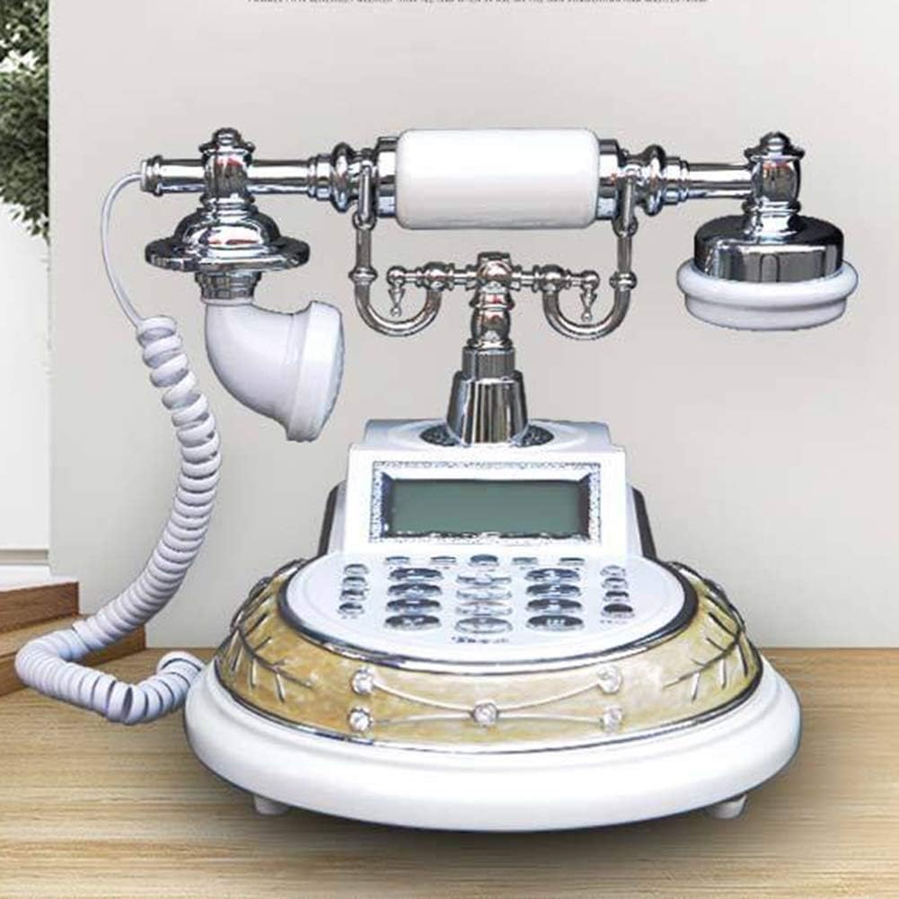 American Antique Telephone Landline Continental Telephone Home Plug-in Fixed Office Antique Retro Phone V (Color : Yellow)