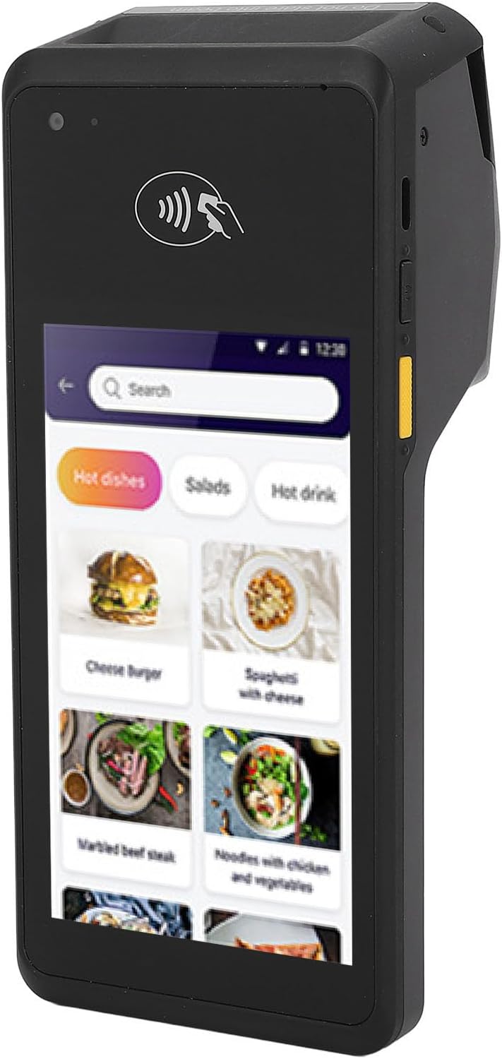 POS Receipt Printer 5.0 Screen Handheld 4G 1D 2D QR NFC Thermal Printer for Android 11 with 5.0MP Camera, 2 Band, BT, 5 inch Touch Screen, 58mm Print Speed 90mm s, Compact