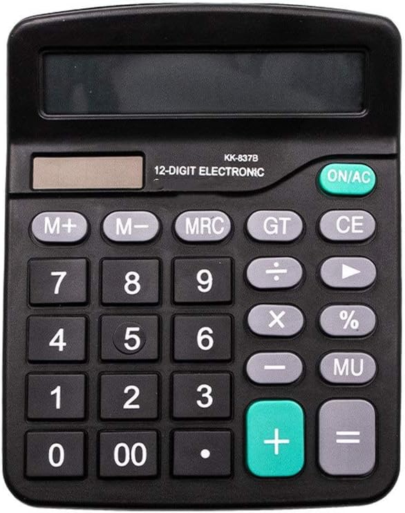 A1DFDFGOQSFG Release 2in1 Battery or Solar Powered 12 Digit Electronic Calculator School Students Office Stationary Calculating Commercial Tool