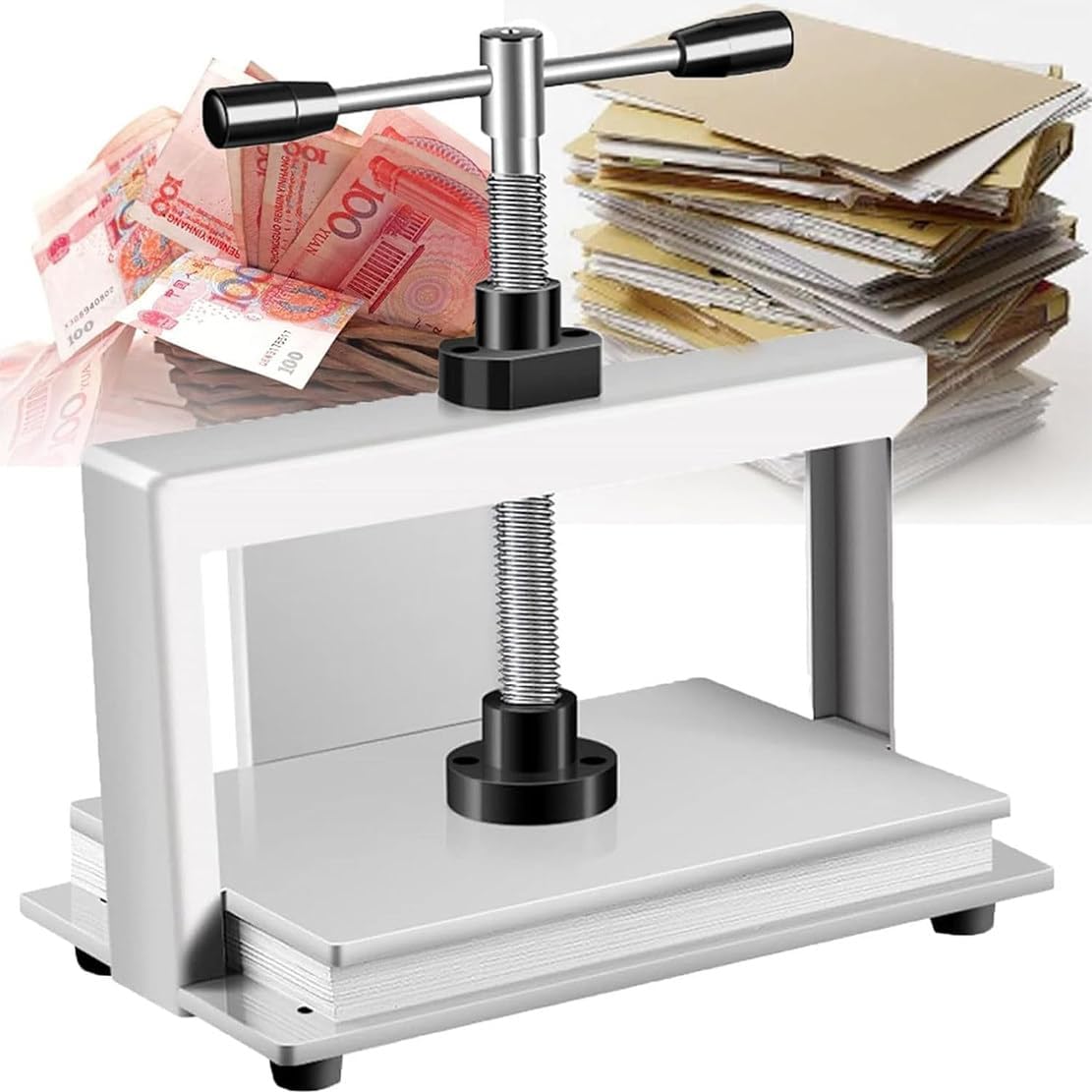 NYMFEA A4/A3 Flat Paper Press Machine, Manual Binding Machine Book Flattening Nipping Machine, Heavy Duty Bookbinder for Express Orders Stamps Receipt,A4