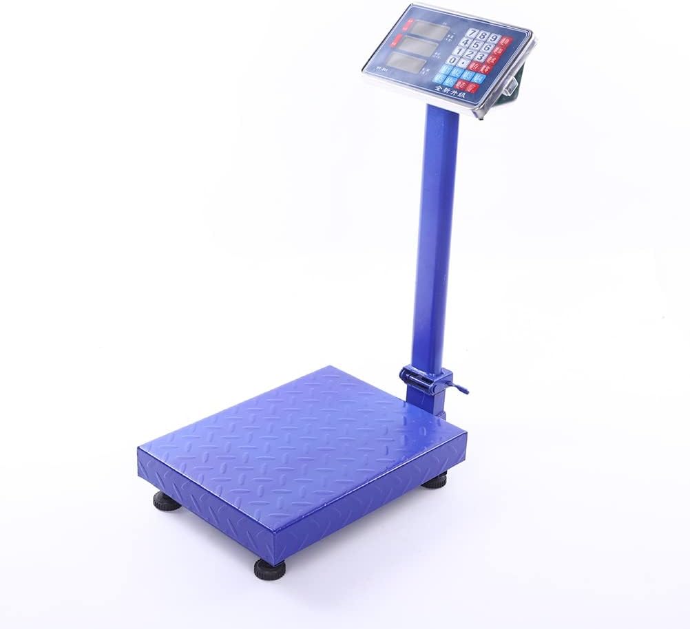 Weight Computing Digital Scale Electronic Platform 660lbs Floor Heavy Duty Folding Postal Scales Stainless Steel High-Definition LCD Display for Luggage Package Price (Size : 300kg/100g) (300kg/100g