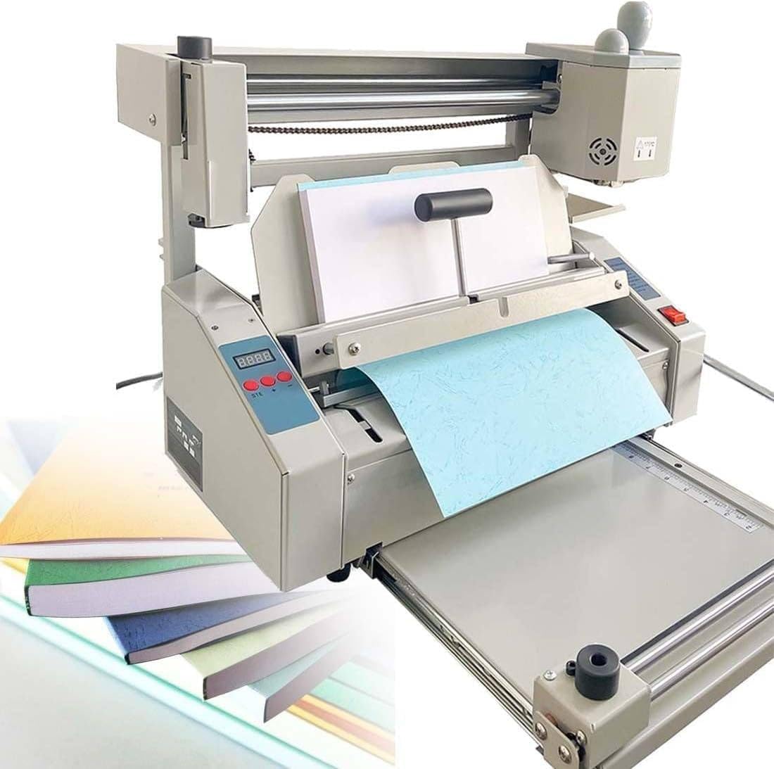 HYUIO Wireless Desktop Glue Book Binding Machine, A4 Manual Hot Glue Book Binder with Milling Spine Rougher Binding Machine 0.1 40mm Binding Thickness