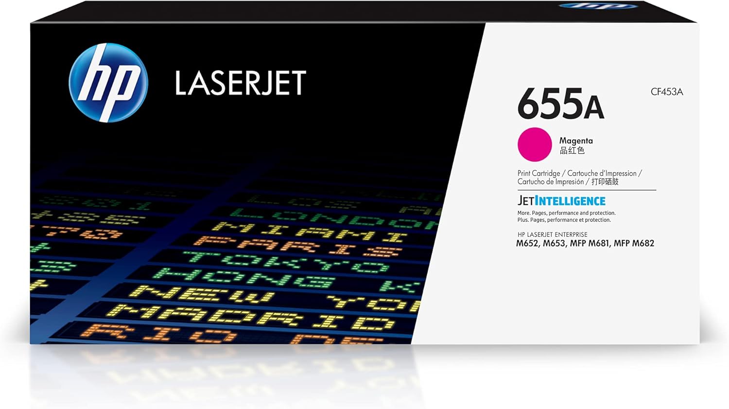 HP 655A Magenta Toner Cartridge | Works Color Laserjet Enterprise M652, M653, Color Laserjet Enterprise MFP M681, M682 Series | CF453A