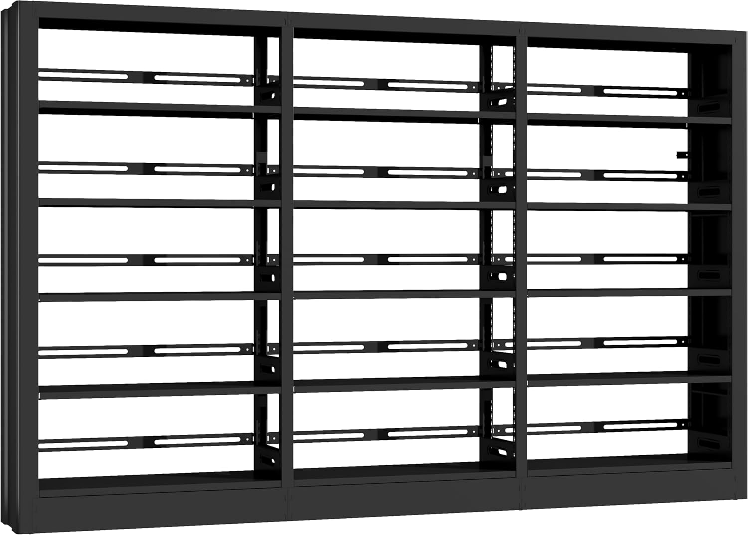 Jazipic 5-Tier Bookcase with Adjustable Storage Shelves, Metal Bookshelf with Book Stopper, Bookcase Shelf for Library, Office, Living Room (Black(1 Column,3 Combination Bookshelves))