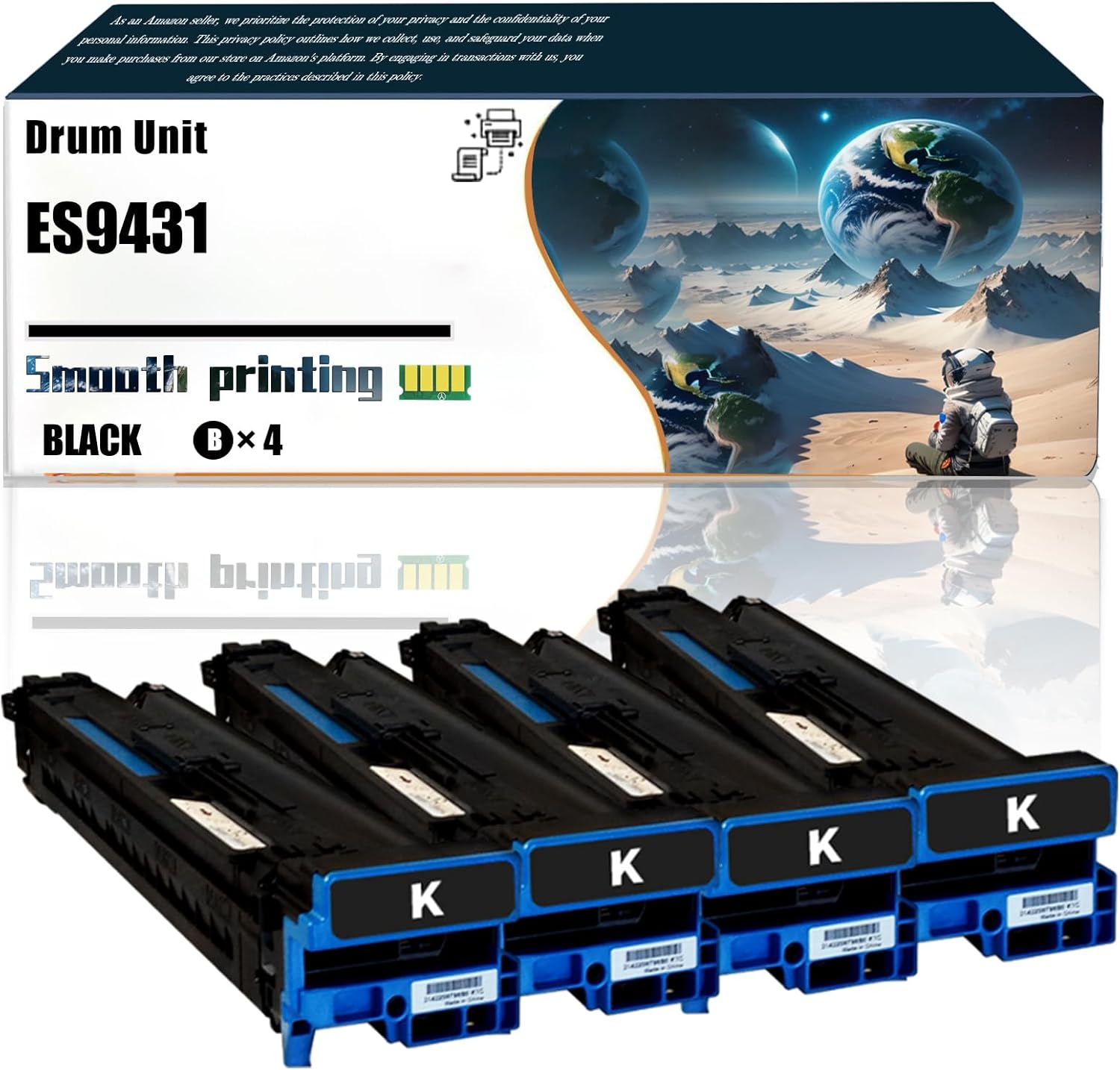 LSSF Replacement Parts Drum Unit ES9431 Compatible with Okidata OKI E9431 ES9541 Pro 9431dn 9541dn 9542dn Printers, Contains Chip and Clear Printing (4 Pack Black)