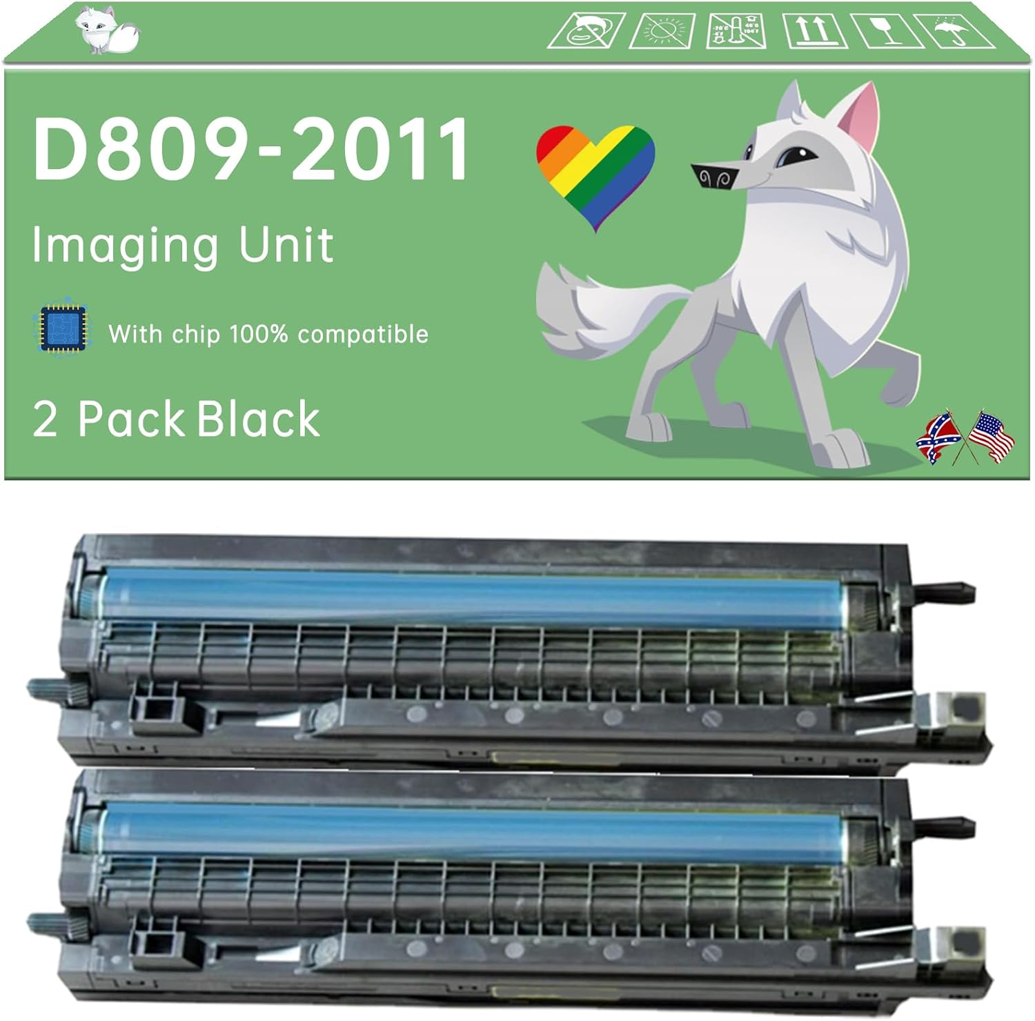 Tonzxce Compatible with Ricoh D809-2011 Imaging Unit Work for Ricoh Aficio MP C2030 C2050 C2530 C2550 Printers, with Chip, High Yield 50000 Pages, Exceptional Color Accuracy (2 Pack Black)