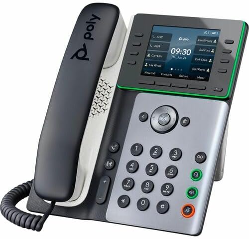 Poly Edge E320 IP Phone - Corded - Corded - Bluetooth - Desktop, Wall Mountable - Black - VoIP - 2 x Network (RJ-45) - PoE Ports