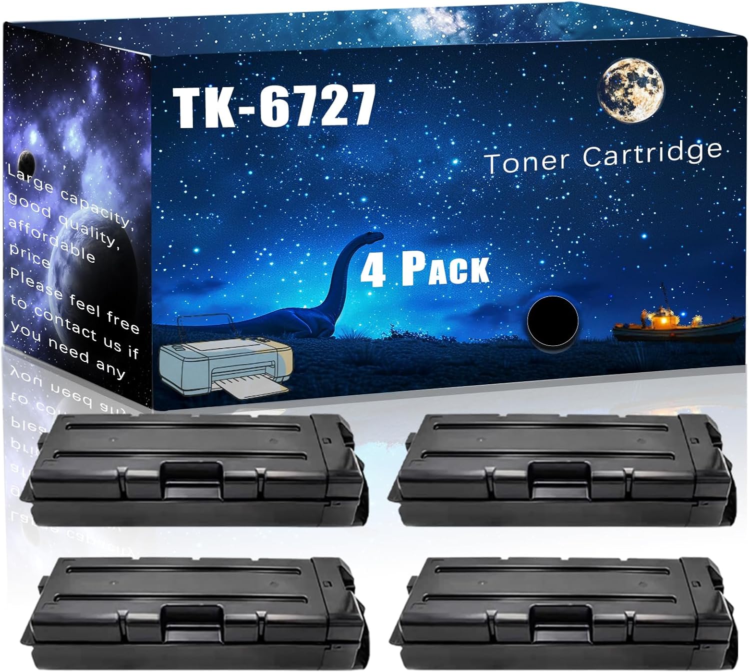 MUCQL TK-6727 Compatible Toner Cartridge Replacement for Kyocera High Yield Compatible TASKalfa 7002i 7003i 8002i 8003i 9002i 9003i Printers, Meet Printing Needs (4 Pack Black)