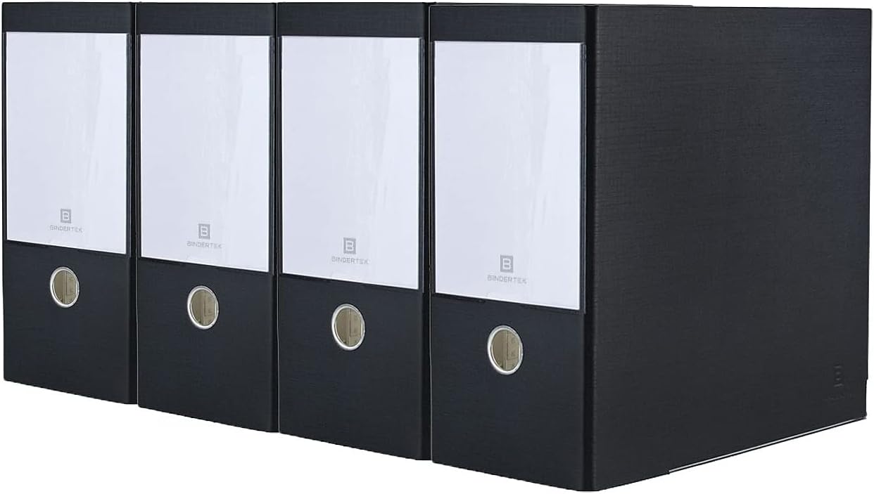 Bindertek 3-Ring Premium High-Capacity Binder, Pack of 4 - Black, 5.5