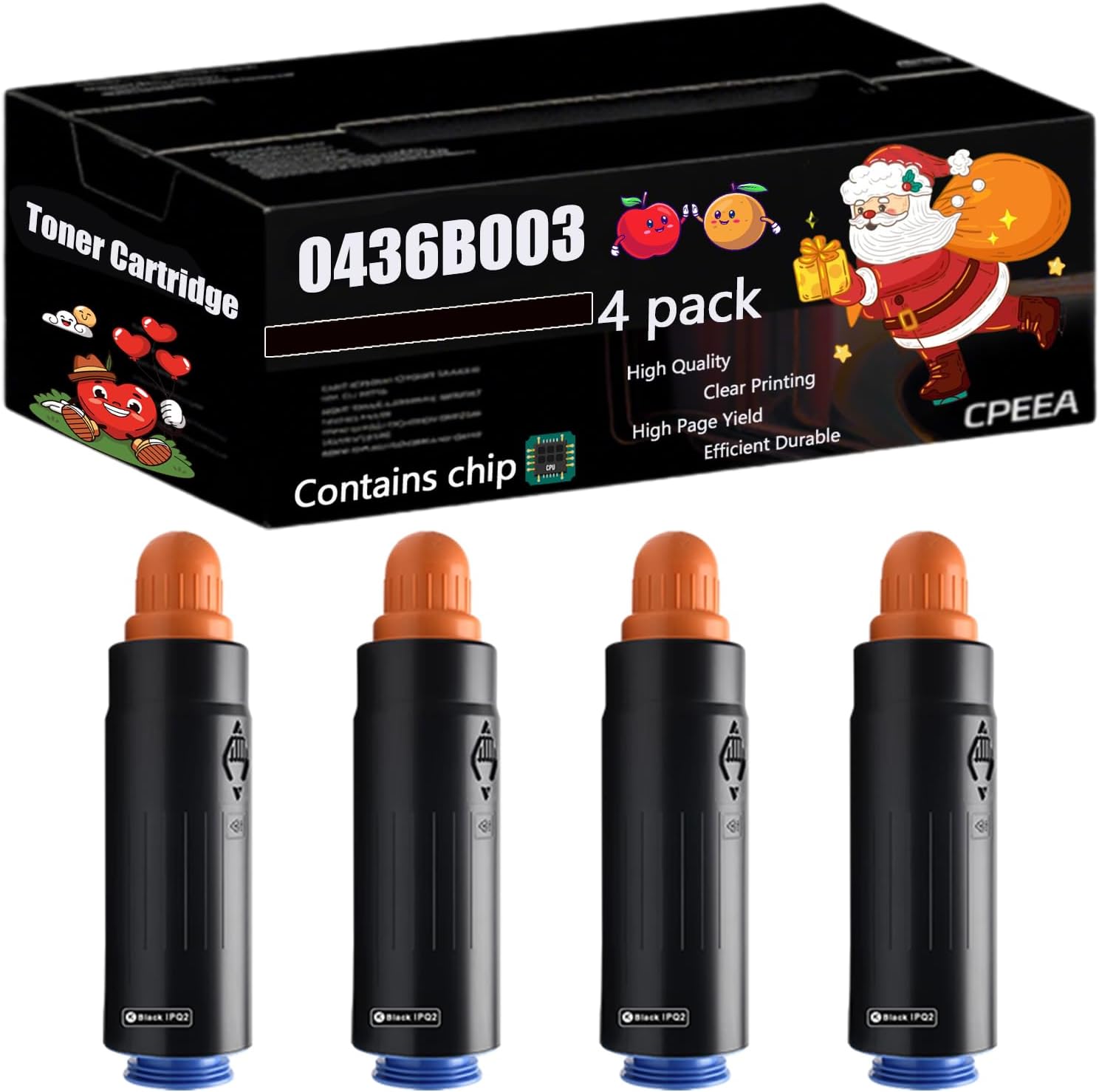 Compatible for Canon 0436B003 Toner Cartridge Work for Canon imagePRESS C6000VP C6010 C6010S C6010VP C6010VPS Printers, with Chip, High Yield 35500 Pages, Clear Printing (4 Pack Black)