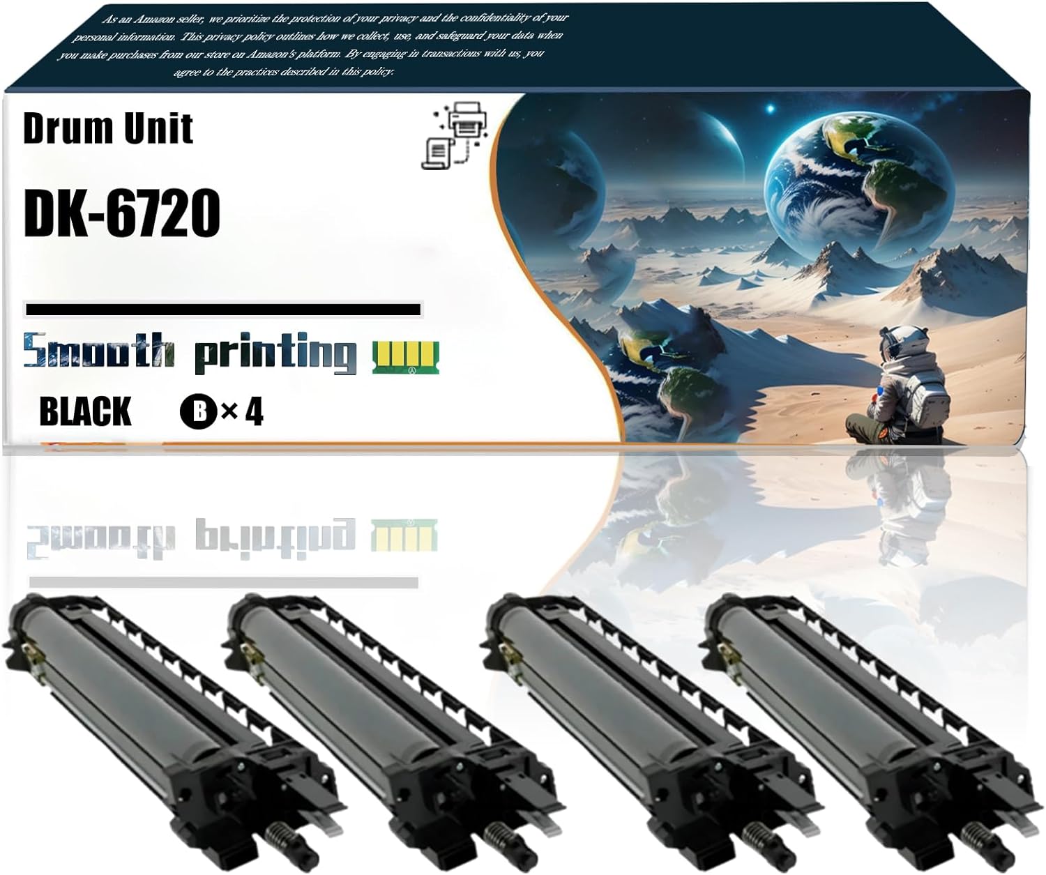 LSSF Replacement Parts Drum Unit DK-6720 Compatible with Kyocera TASKalfa 7002i 8002i Printer, Contains Chip and Clear Printing (4 Pack Black)