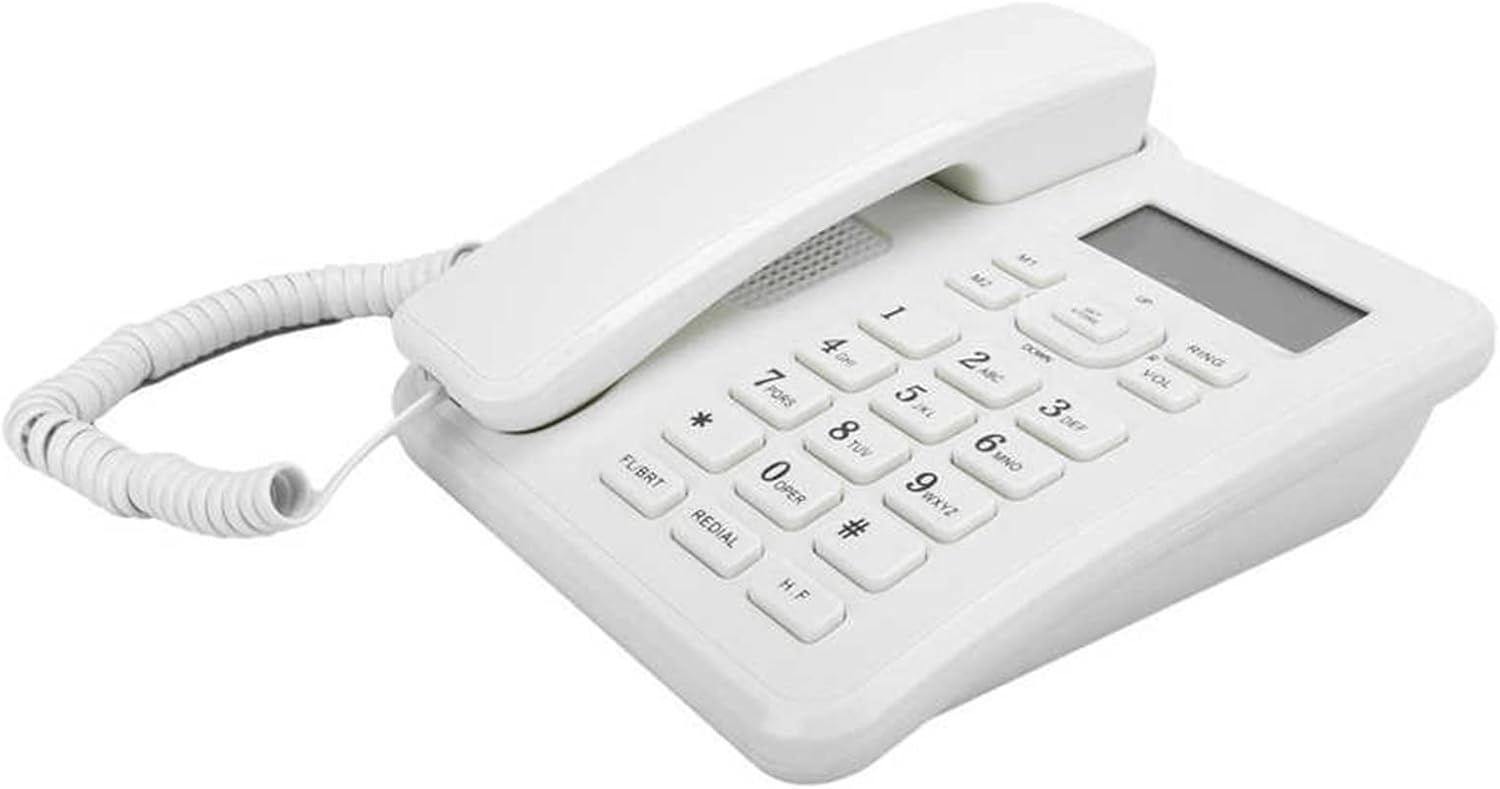 DTMF/FSK Household Hotel Domestic Home Business Telephone Caller ID Landline Clock Equipment White Voip