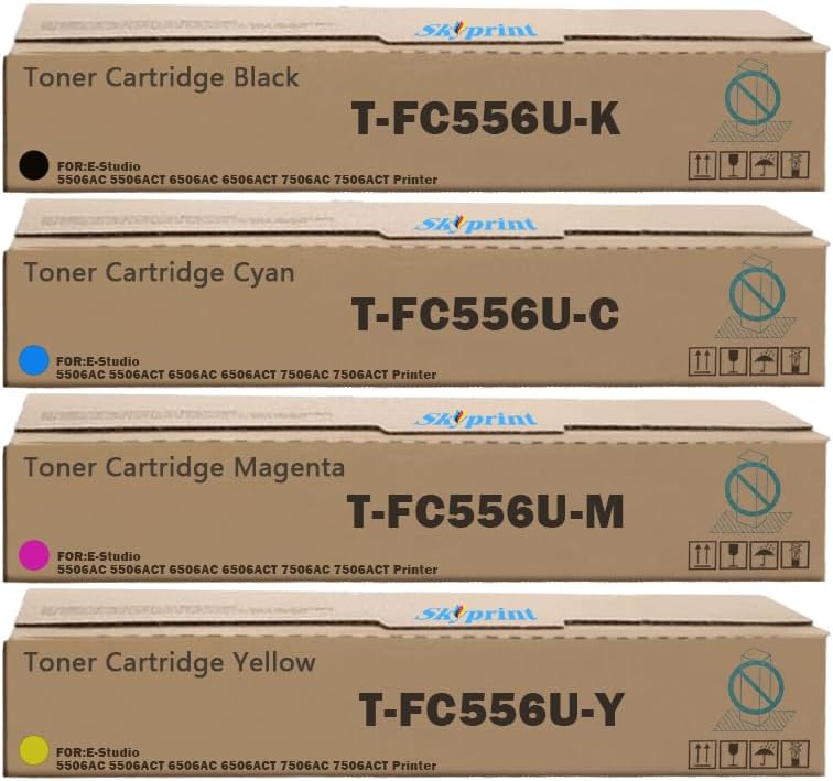 T-FC556U Toner Cartridge Compatible Toshiba T-FC556U-K T-FC556U-M T-FC556U-Y T-FC556U-C Use for Toshiba E Studio 5506AC 5506ACT 6506AC 6506ACT 7506AC 7506ACT Printer Black Cyan Magenta Yellow