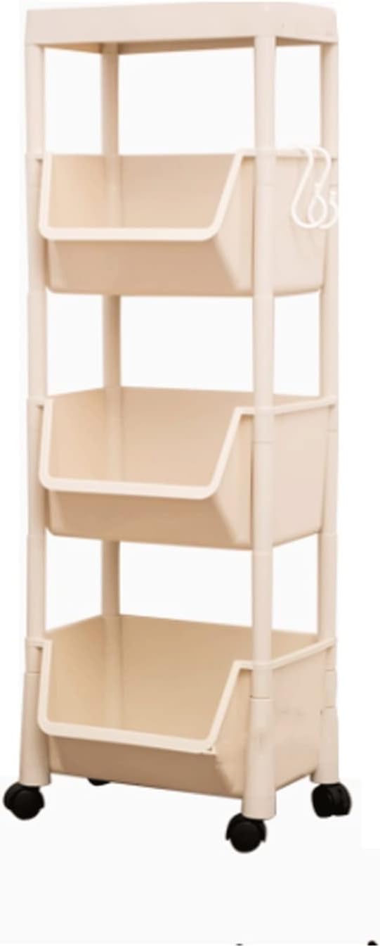 BNNP Independent Bookshelf Removable Rotating Bookshelf Multi-Layer Floor Rack Bookcase Desktop Storage Rack Suitable for Living Room Study Office Organizer (Color : White, Size : A6)