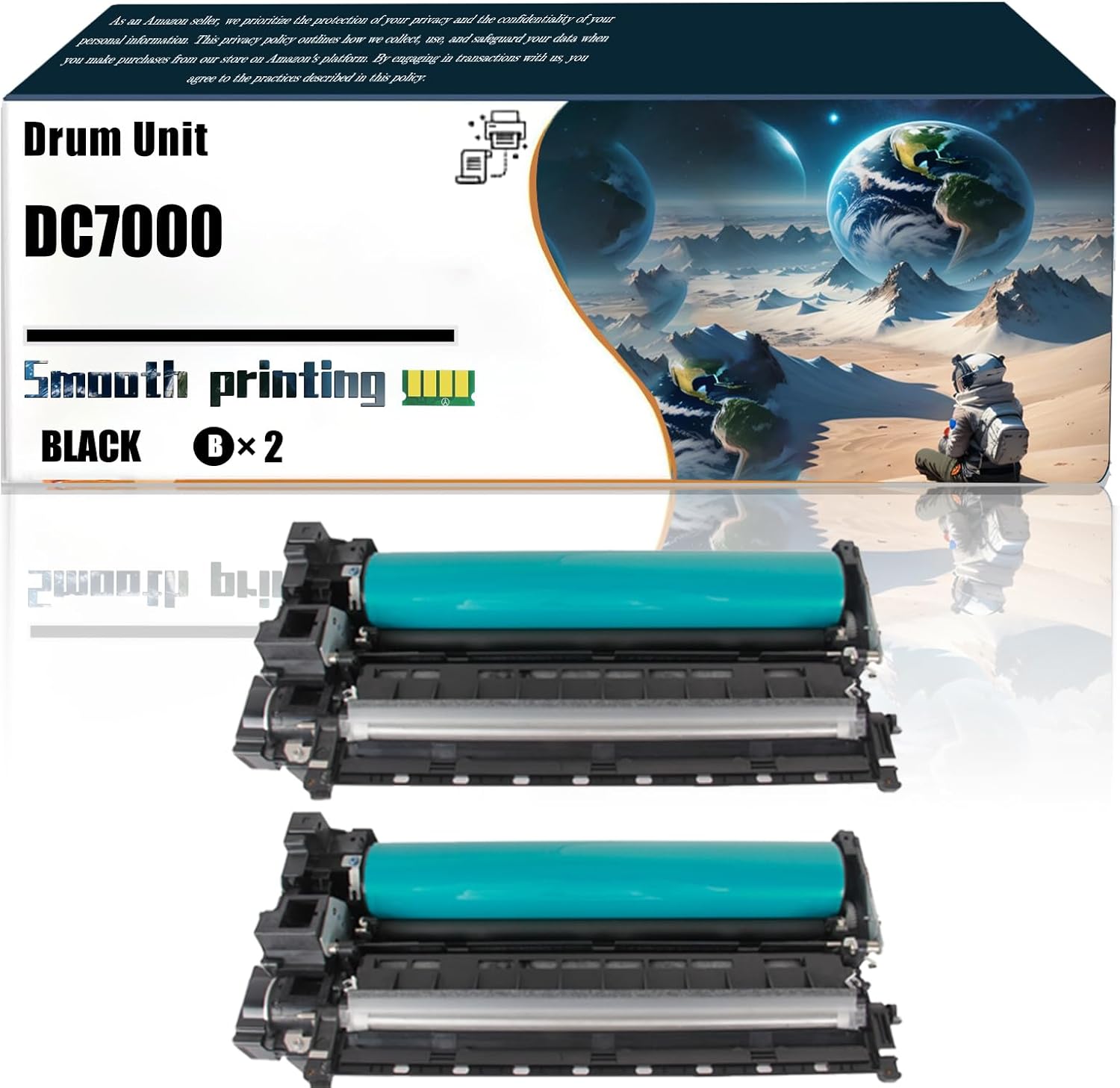 Replacement Parts Drum Unit DC7000 Compatible with Xerox AP DC DocuCentre-Il 6000/7000 ApeosPort-|16000/7000 Printers, Contains Chip and Clear Printing (2-Pack Black)