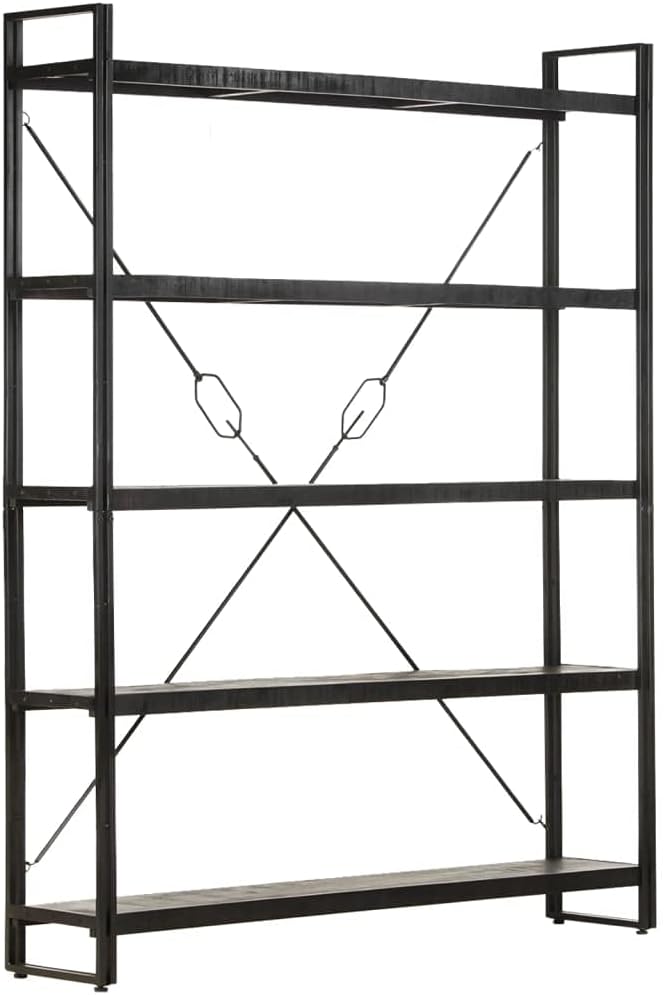 KTHLBRH (Fast delivery) Bookshelf, Standing Shelf, Cube Shelf, Free-Standing Shelf, Room Divider, for Office, Living Room, Bedroom, Decorative 5-Tier Bookcase Black 55.1