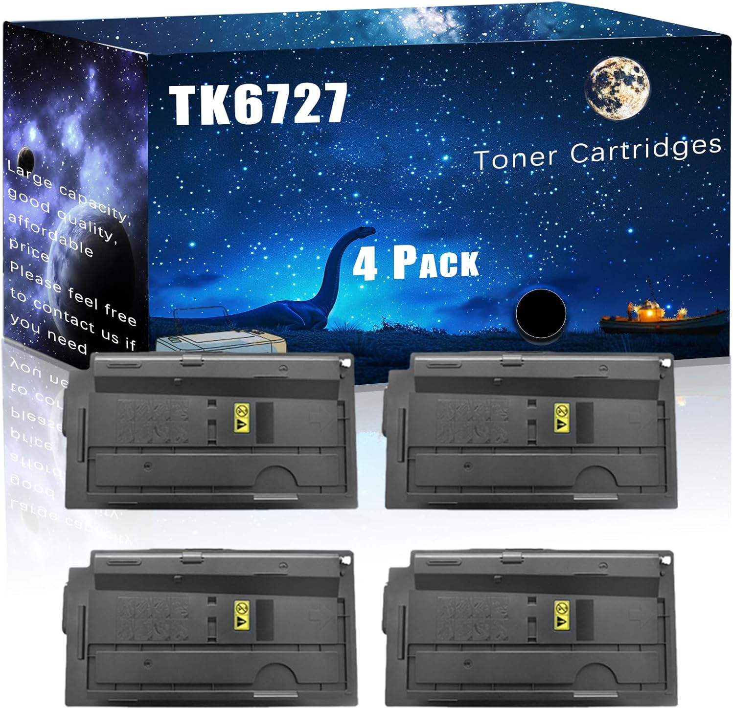 MUCQL TK6727 Compatible Toner Cartridges Replacement for Kyocera High Yield Compatible TASKalfa 7002i 7003i 8002i 8003i 9002i 9003i Printers, Meet Printing Needs (4 Pack Black)