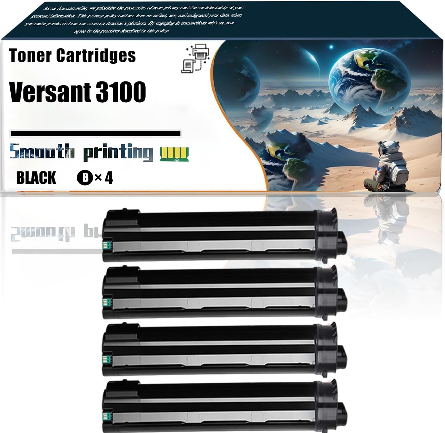 Replacement Parts Toner Cartridges Versant 3100 Compatible with Xerox Versant 3100 Press Printers, Contains Chip and Clear Printing (4 Pack Black)