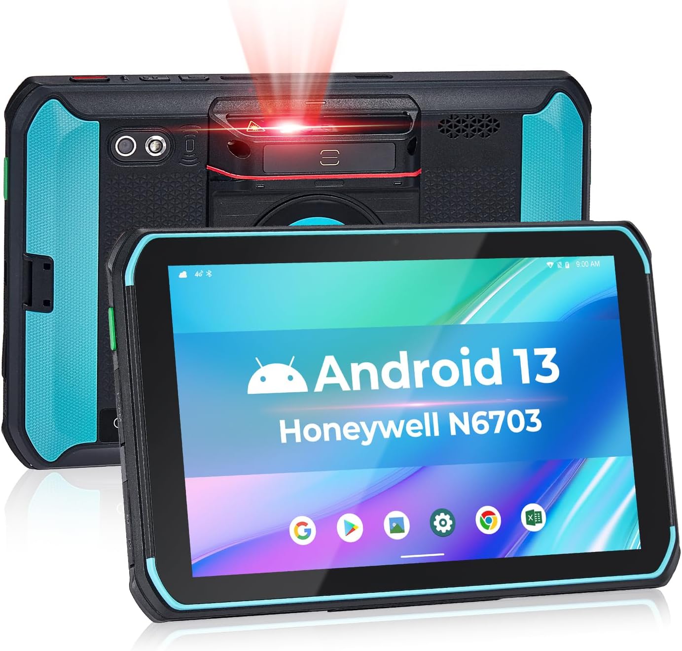MUNBYN ILT01 8-inch Rugged Tablet Scanner, Android 13, 4GB+64GB Warehouse Tablet, Equip with N6703 Barcode Scanner, 4G LTE & WiFi 5, 1D/2D/QR Warehouse Equipment, 2Y Protection