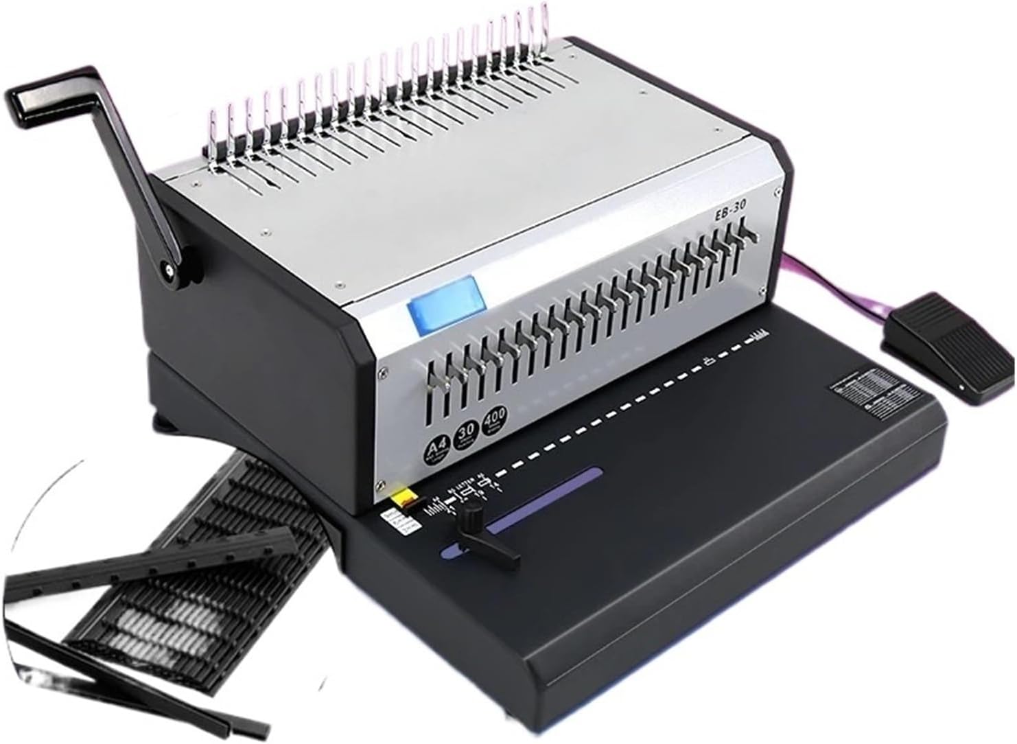 Binding Machine, Rubber Ring Clamp Strip Electric 10 Hole Clamp Strip Bid Binding Heavy-Duty Electric Binding Machine