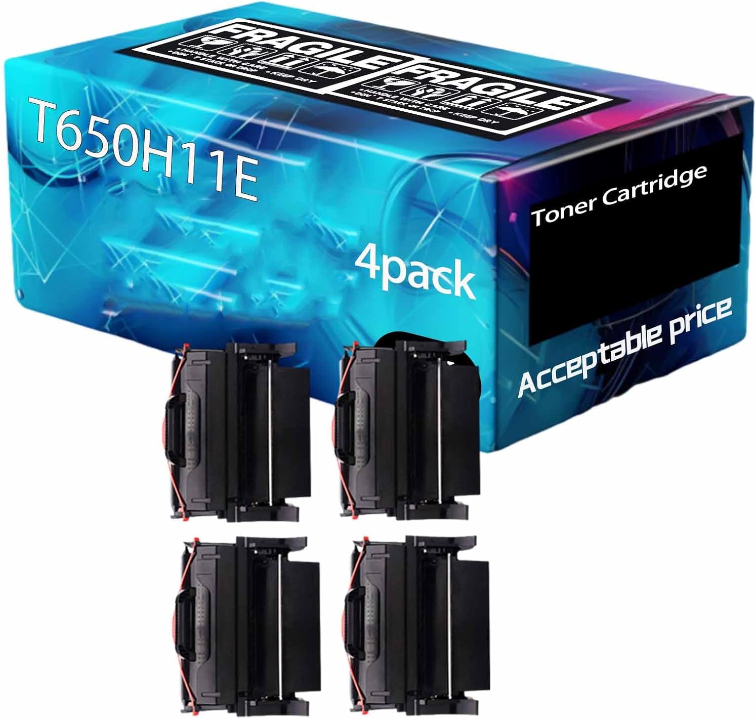 MUCQL T650H11E Toner Cartridge Compatible for Lexmark T650DN T650DTN T650N T652DN T652DTN T652N T654DN T654DTN T654N T656DNE Printer.high Printing Page Count 36000 Pages. (Black-4)