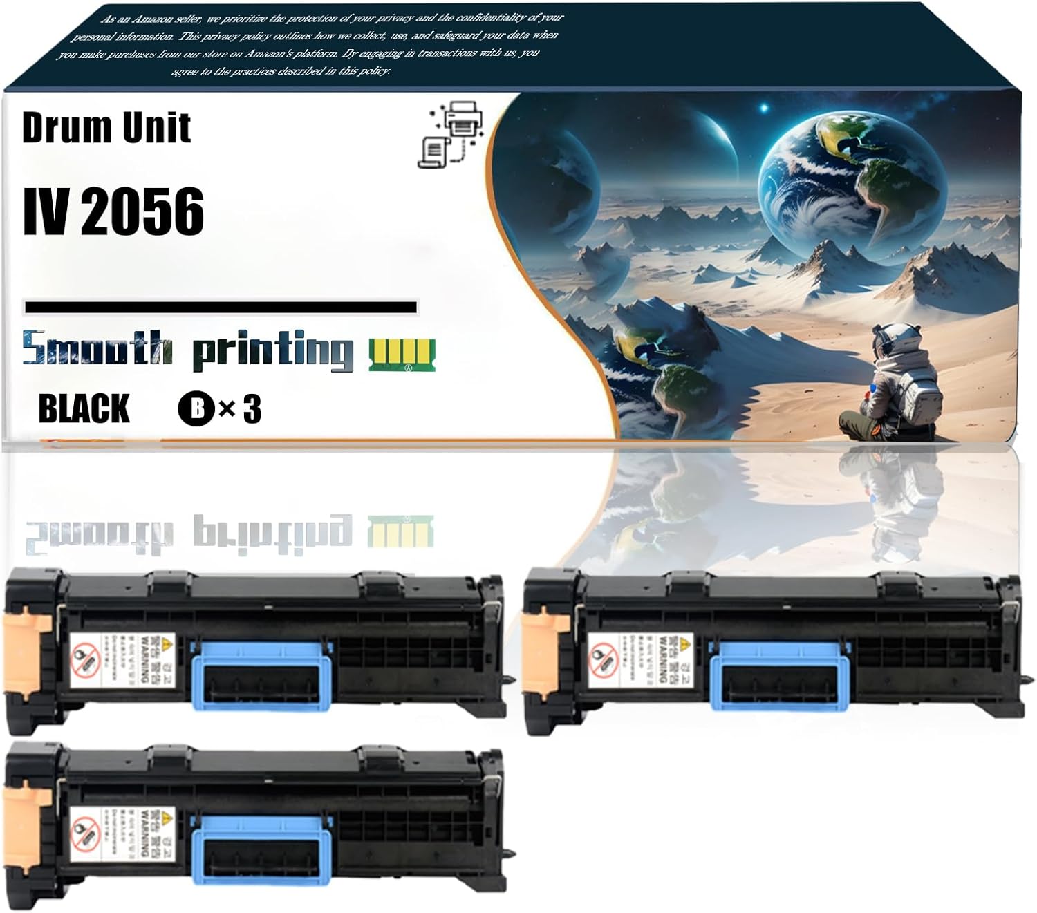 Replacement Parts Drum Unit IV 2056 Compatible with Xerox DocuCentre-IV2056DC 2056CP 2058 Printers, Contains Chip and Clear Printing (3 Pack Black)