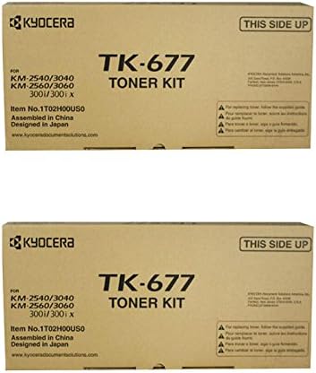 KYOCERA TK-677 (TK677) Black Toner Cartridge 2-Pack for KM-3040, KM-3060, TASKalfa 300i