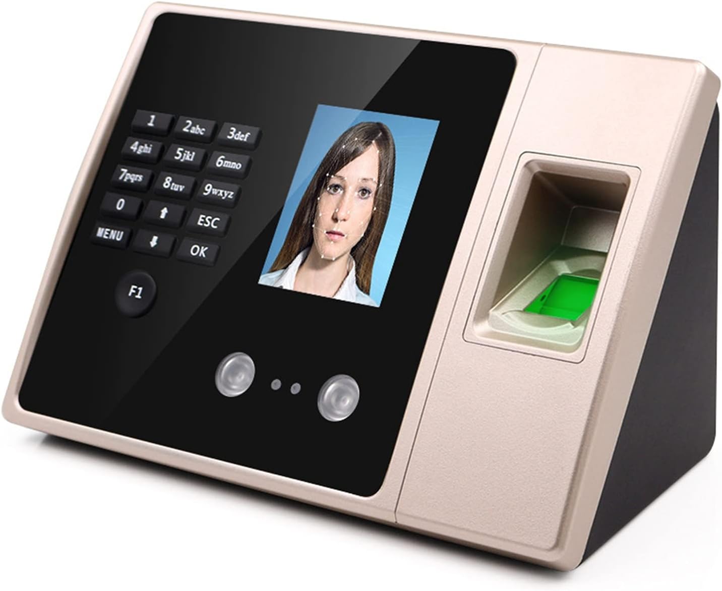 EliteBloom Time Clock Attendance Machine People Face Facial Recognition Chinese and English Version of Work Card Machine Office Electronics Products,