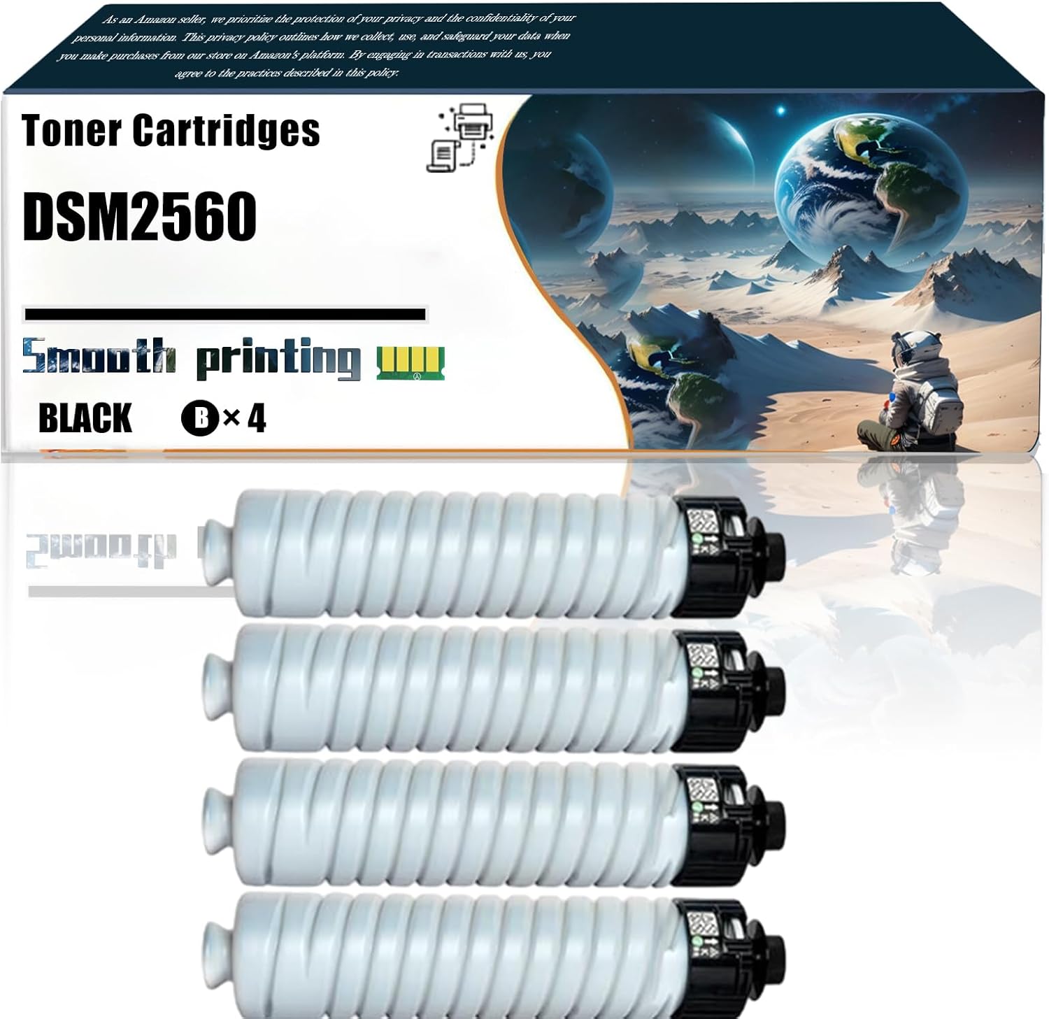 LSSF Replacement Parts Toner Cartridges DSM2560 Compatible with Gestetner DSM 2640sp 2650sp 2660sp Printers, Contains Chip and Clear Printing (4 Pack Black)
