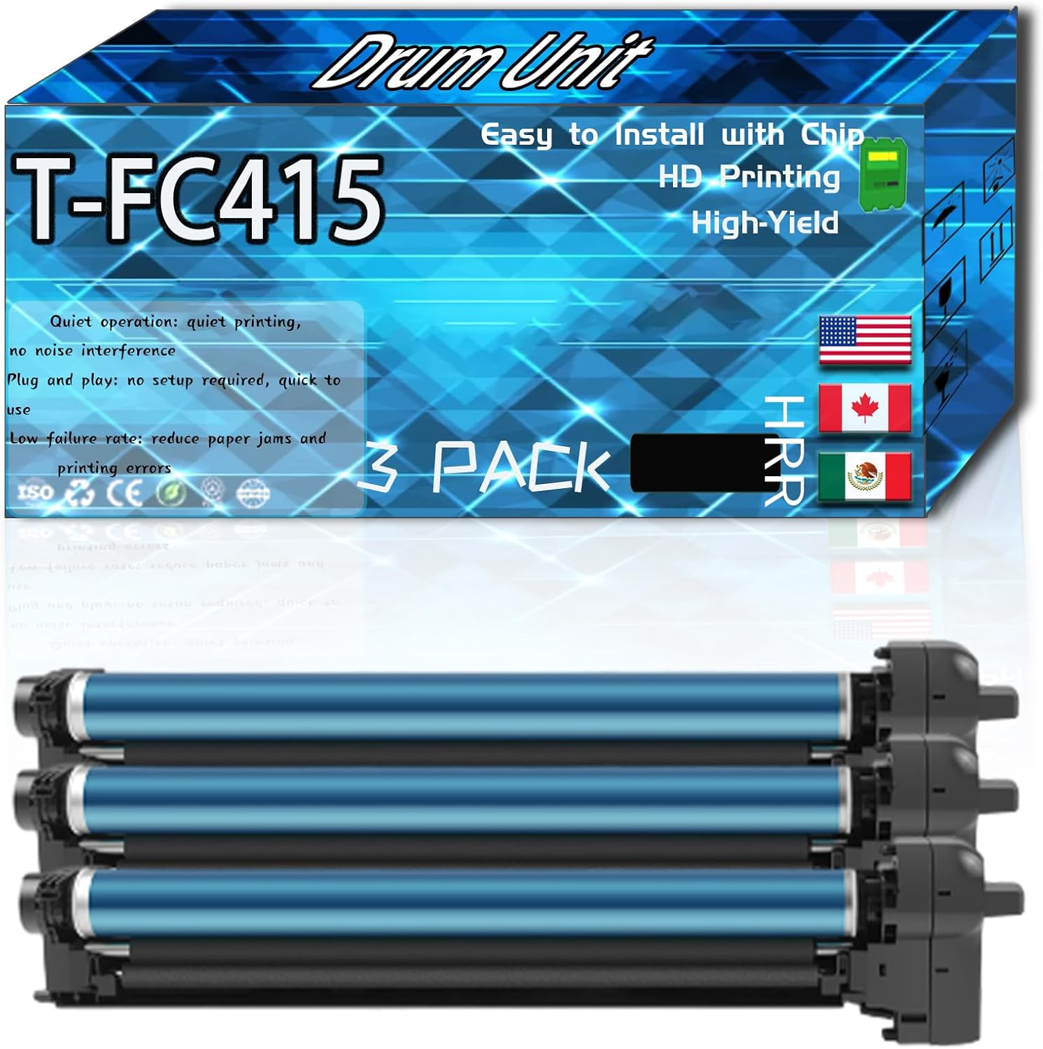 CEECN Compatible for Toshiba T-FC415 Replacement Drum Unit Used with E-Studio 2515AC 3015AC 3515AC 4515AC 5015AC Printers, High Production Multiple Options (3 Pack Black)