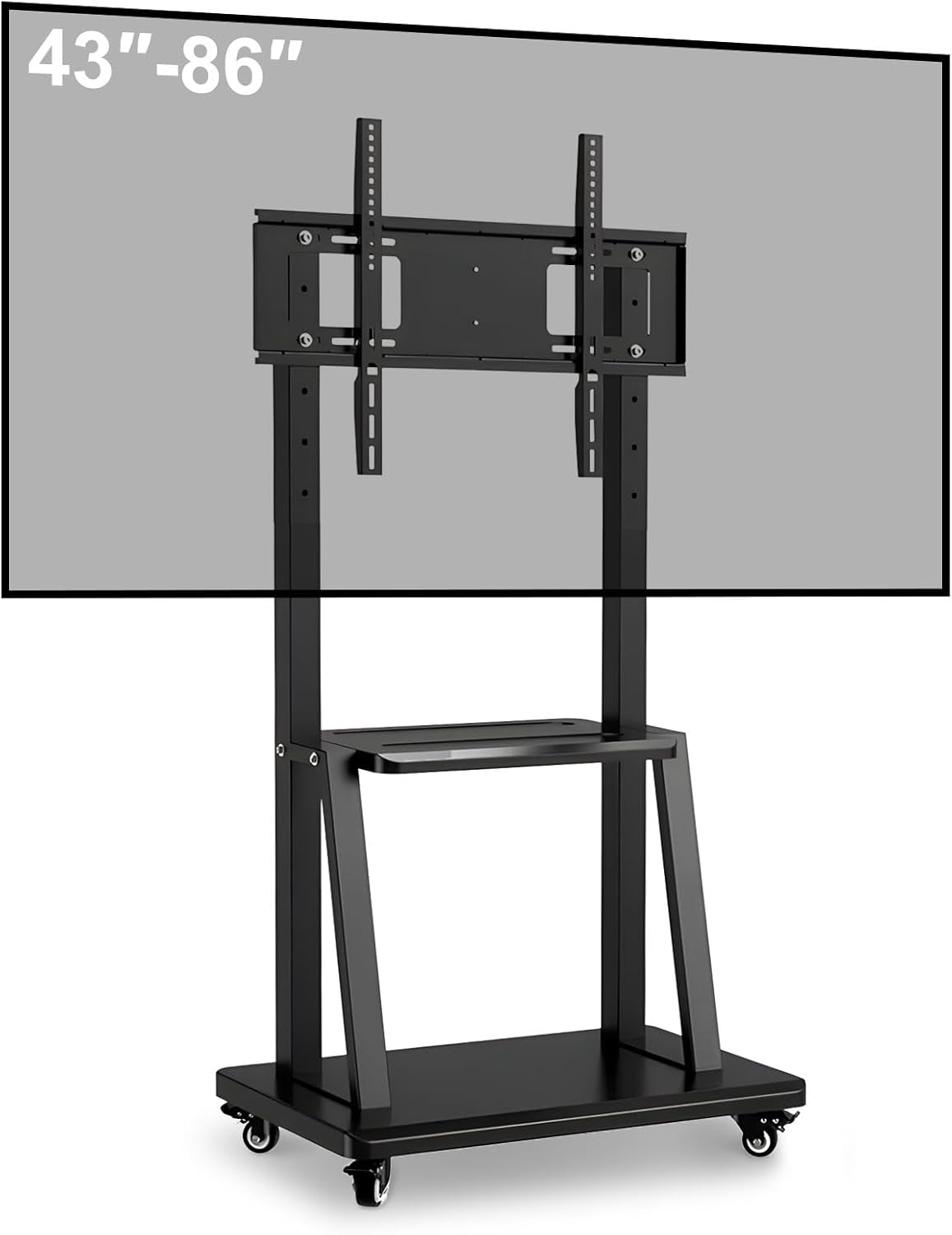 JYXCN Smart Board Stand for 43-86 Inch Interactive Whiteboard, Mobile Stand with 4 Lockable Wheels, Height Adjustable, Holds to 385lbs, Design for Classroom Home Office