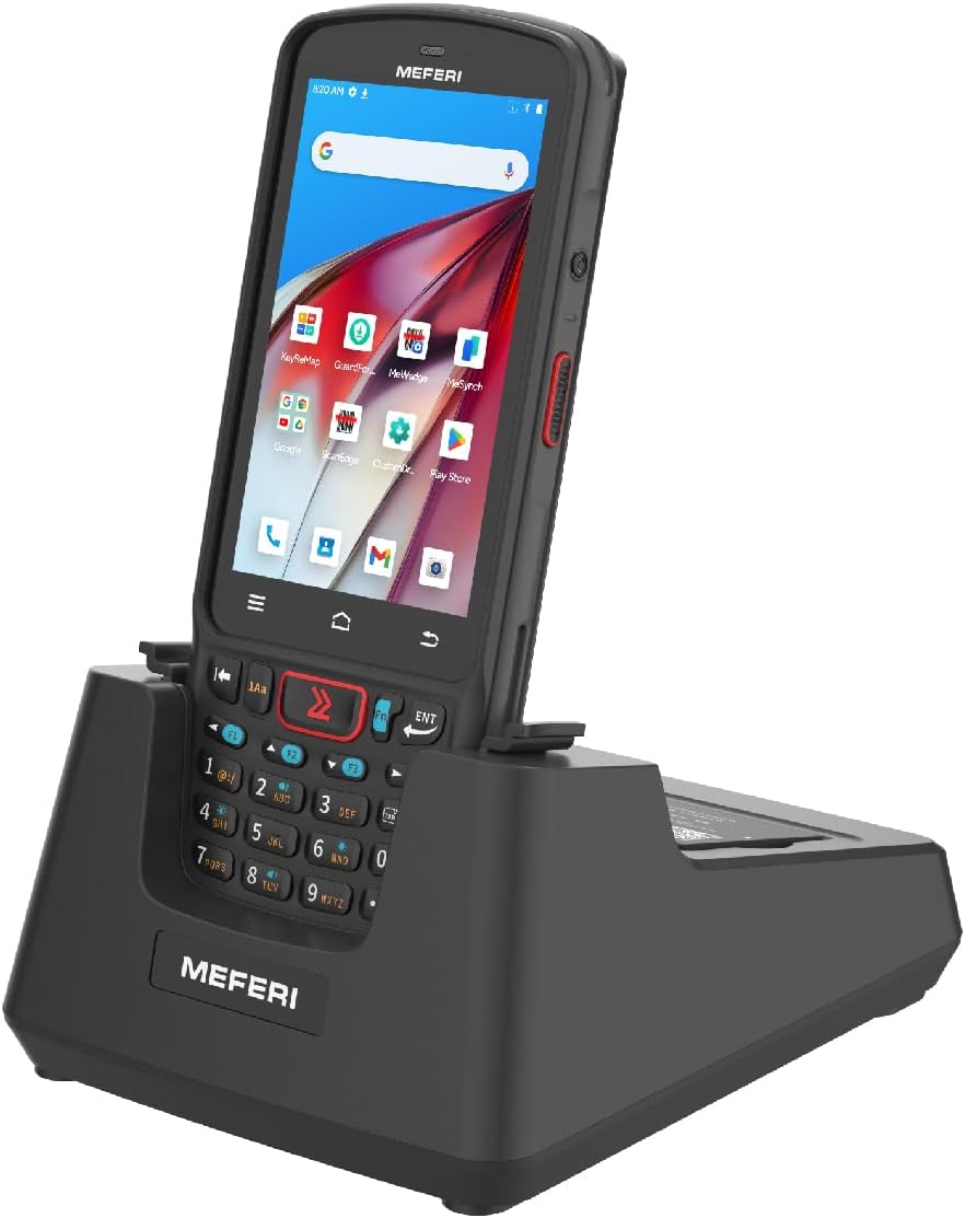 MEFERI ME40K Barcode Scanner with Charging Cradle, Equip with Zebra SE4710, PDA Handheld Mobile Computer Qualcomm CPU, 1D 2D QR, Android Scanner, PDA for WMS