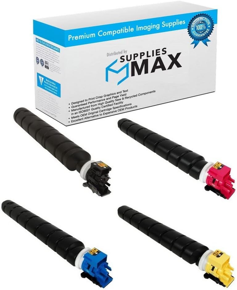 SuppliesMAX Compatible Replacement for Kyocera Mita TASKalfa 6054ci/TASKalfa 7054ci Toner Cartridge Combo Pack (BK/C/M/Y) (1T02XCBCMY)