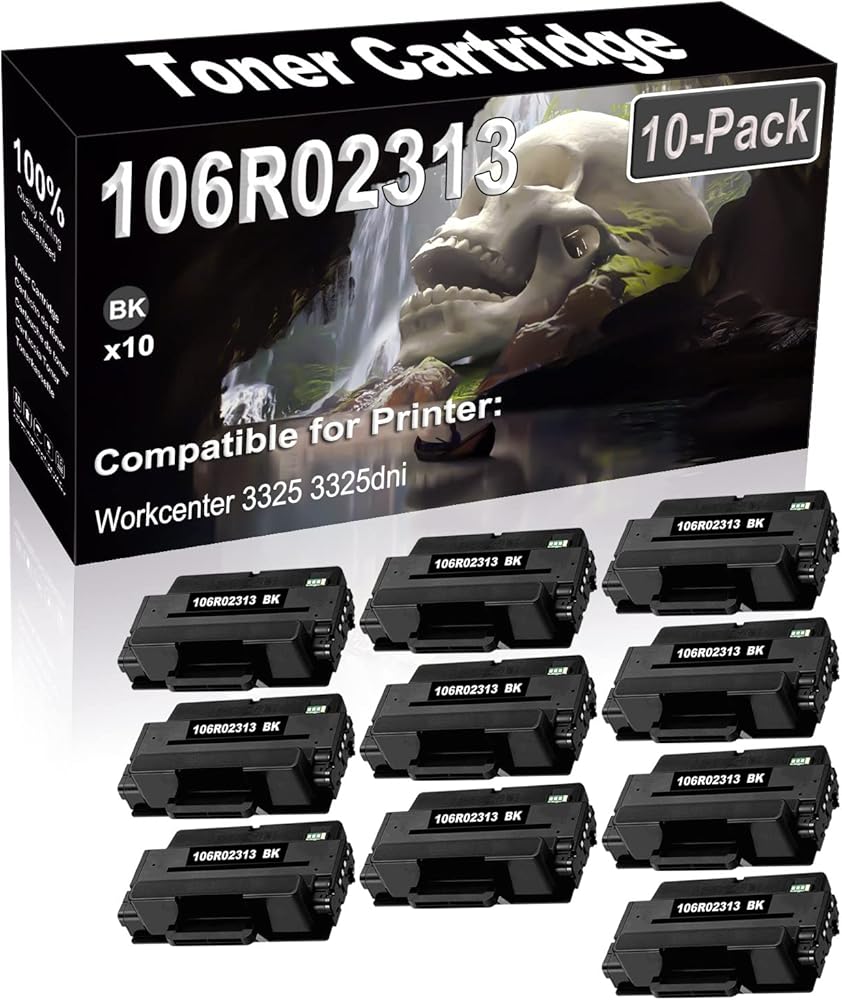 SINIYA 10-Pack (Black) Compatible High Yield 106R02313 Laser Printer Toner Cartridge use for Workcenter 3325 3325dni Printer