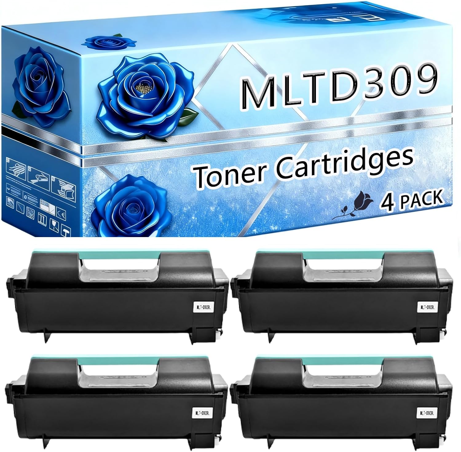 BIVOL Compatible Toner Cartridges Replacement for Samsung MLTD309S High Yield 20000 Pages ML-5512ND ML-5515ND ML-6512ND ML-6515ND Printers (4 Pack Black)