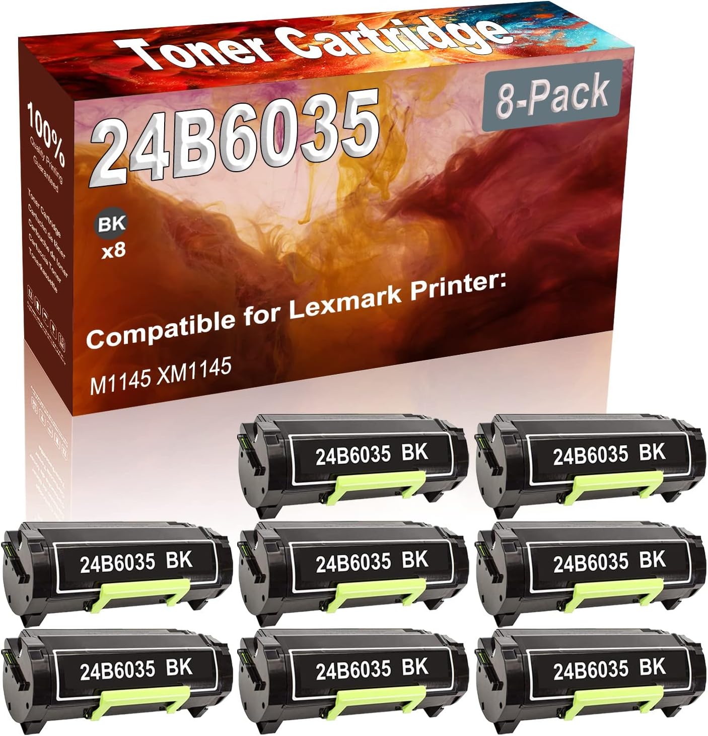 Credibility Store 8-Pack (Black) Compatible 24B6035 Printer Toner Cartridge (High Capacity) fit for M1145 XM1145 Printer