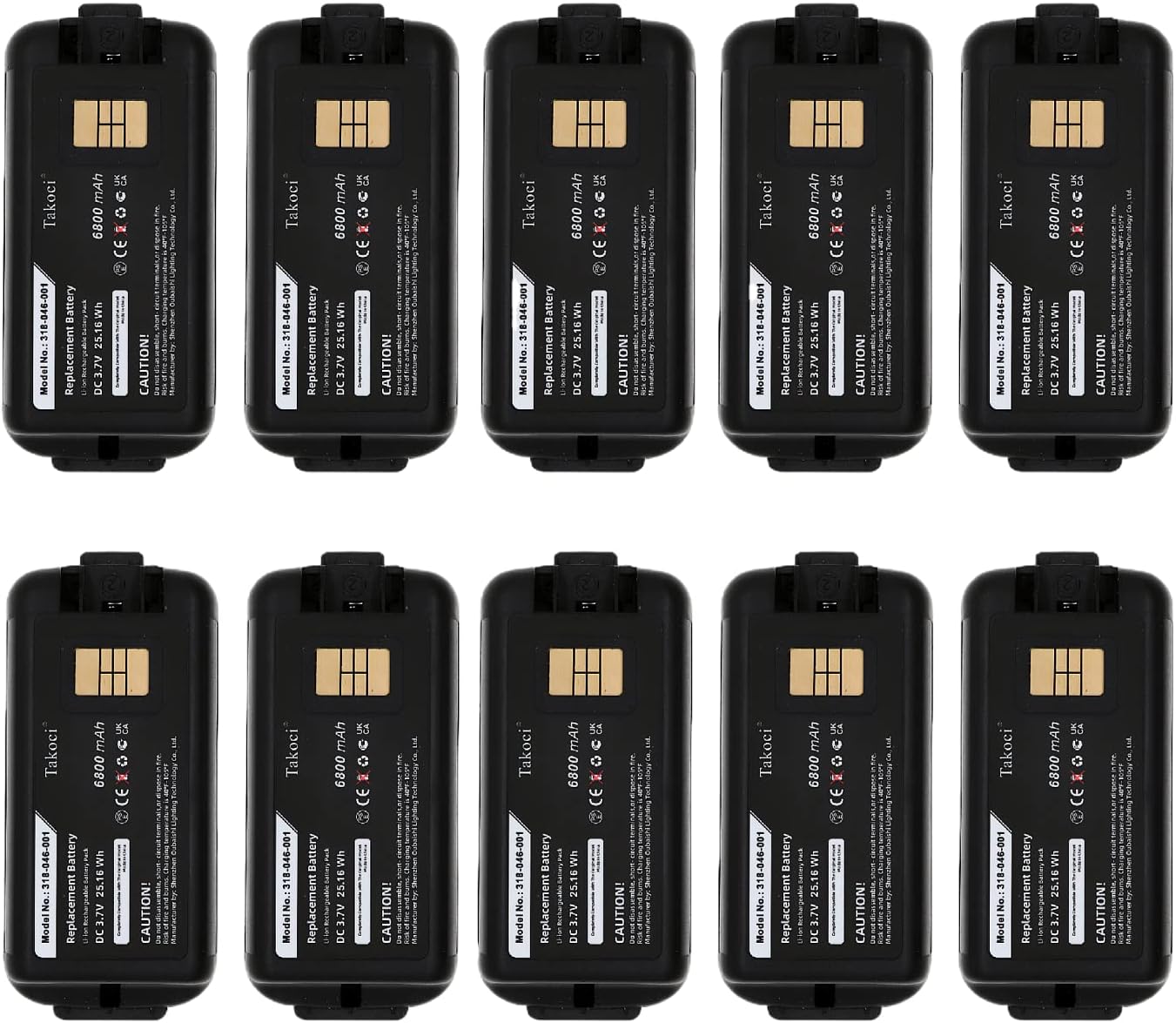 Youejoeq (10PCS) 6800mAh 1001AB01,1001AB02,318-046-001,318-046-011,AB18 Battery Replacement for Intermec CK70 CK71 CK75 Barcode Scanner Battery 3.7V Lithium Ion