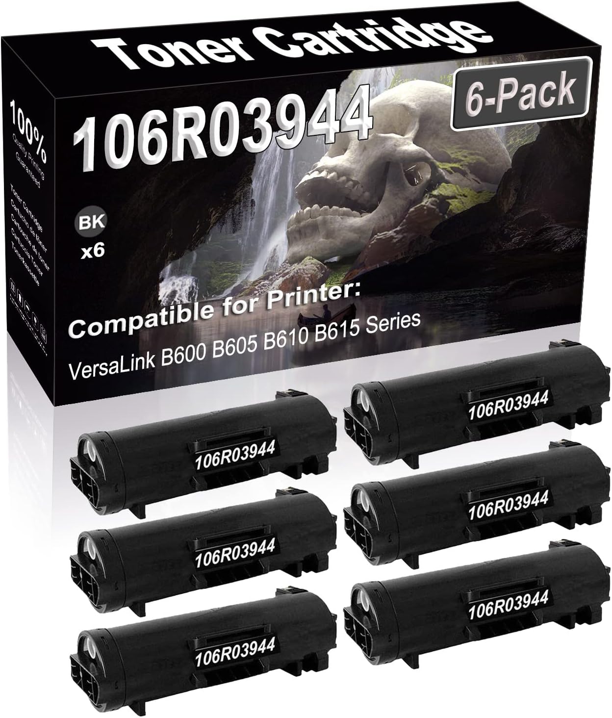 SINIYA 6-Pack (Black) Compatible High Yield 106R03944 Laser Printer Toner Cartridge use for VersaLink B600 B605 B610 B615 Printer