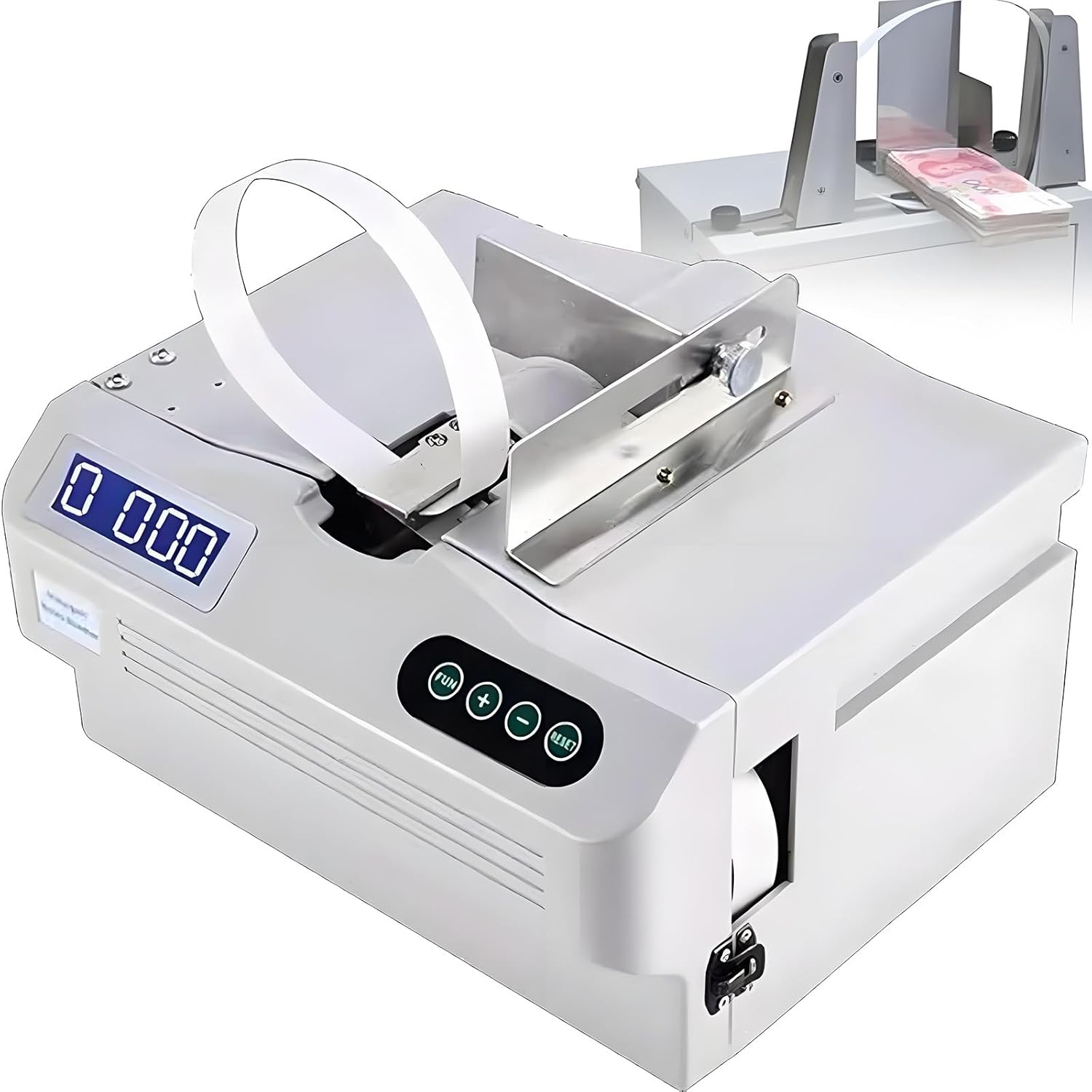 HEIHEIZI Bank-Grade Cash Bundling Machine, Automatic Currency Strapping Machine, Intelligent Money Packer for Efficient Banknote Packaging with Small Cross Binding, Auto Counting,220V