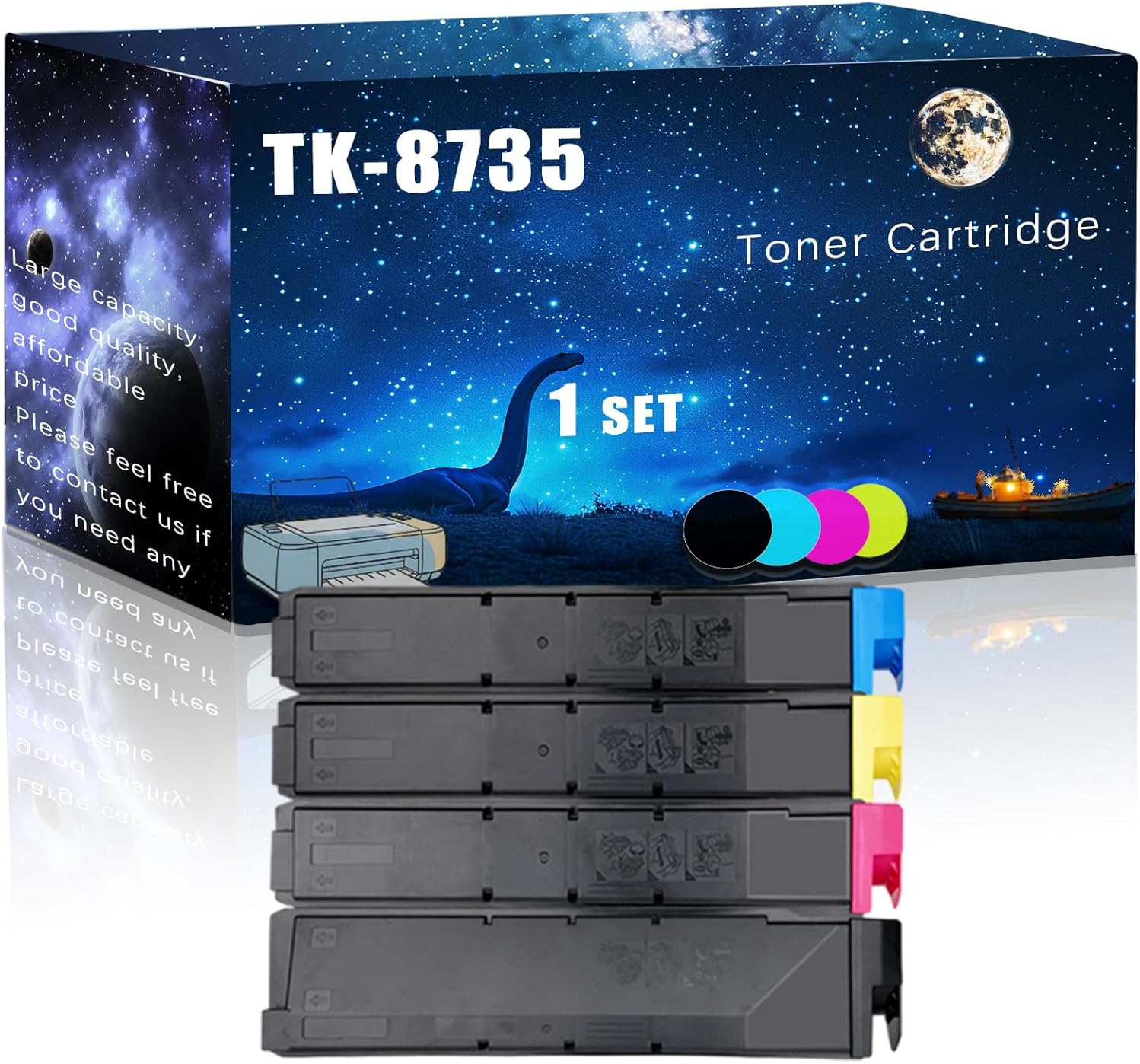 MUCQL TK-8735 Toner Cartridge Compatible for Kyocera Taskalfa 7052ci 7353ci 8052ci 8353ci Printers,with Chip Large Printing Demands (Multicolor)