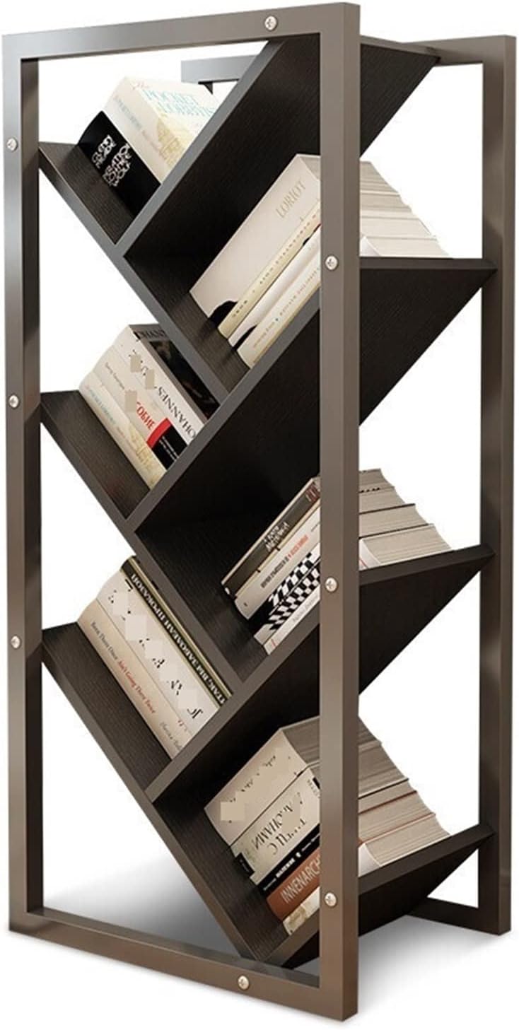 QTBH Bookshelf Wooden Bookshelf Floor Standing Bookcase Bookshelf Floor Practical Simple Bookshelf Multi-Layer Storage Shelf Freestanding Bookshelves Tree Bookshelf