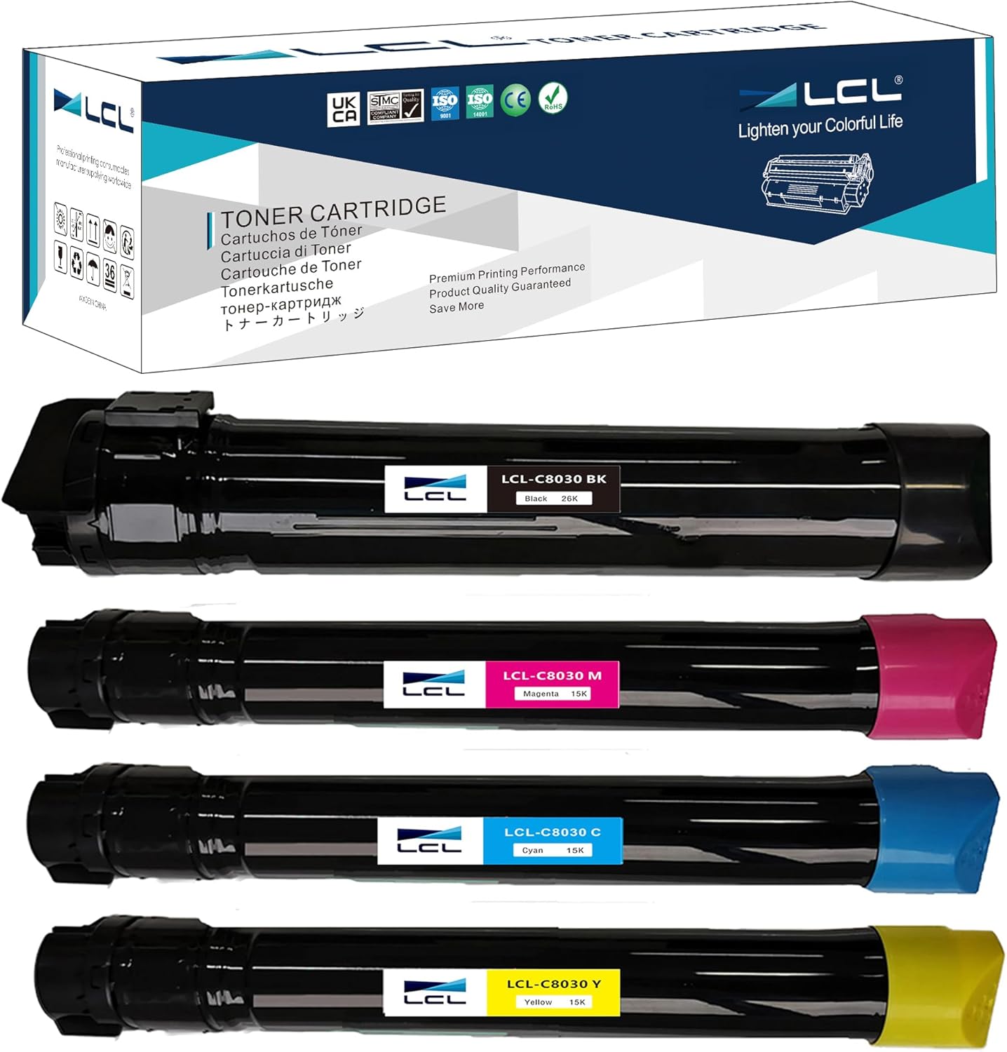 AltaLink C8030 C8035 C8045 C8055 Toner Cartridge Replacement for Xerox AltaLink C8030 C8035 C8045 C8055 C8070 006R01697 006R01698 006R01699 006R01700 6R1697 6R1698 6R1699 6R1700 (4-Pack KCMY)