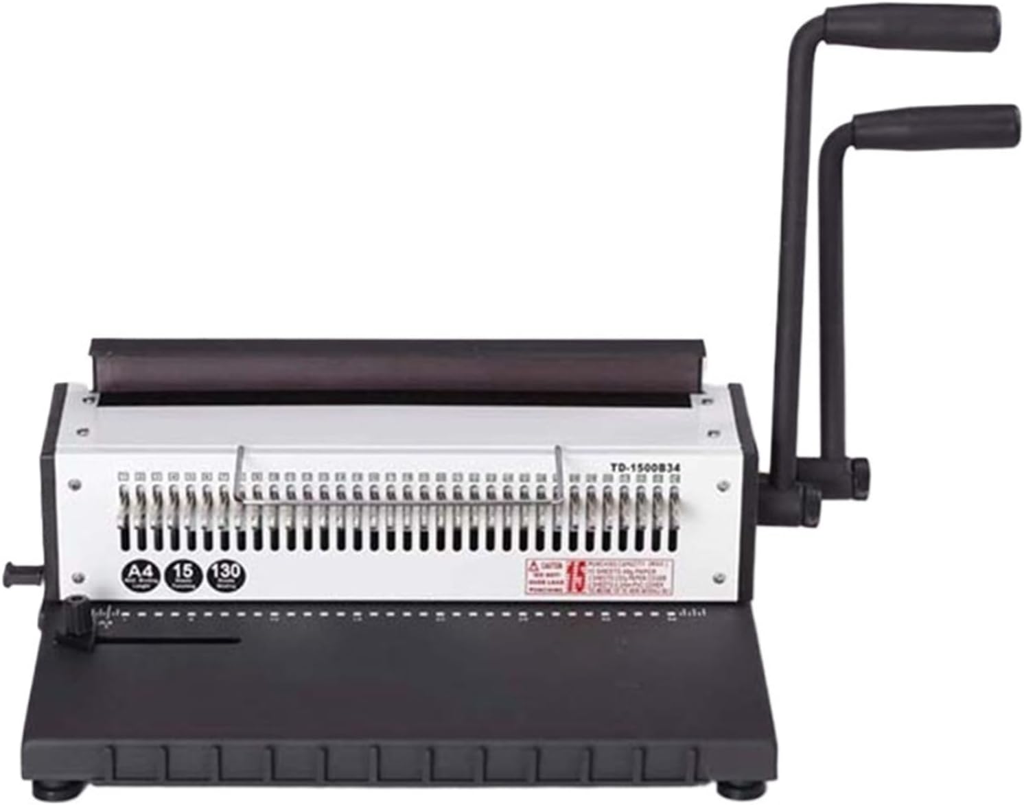 Binding Machines, Double Coil Iron Ring A4 Binding Machine 34 Holes Full Drawing Knife Calendar Document Album Punching Machine(Round Hole)